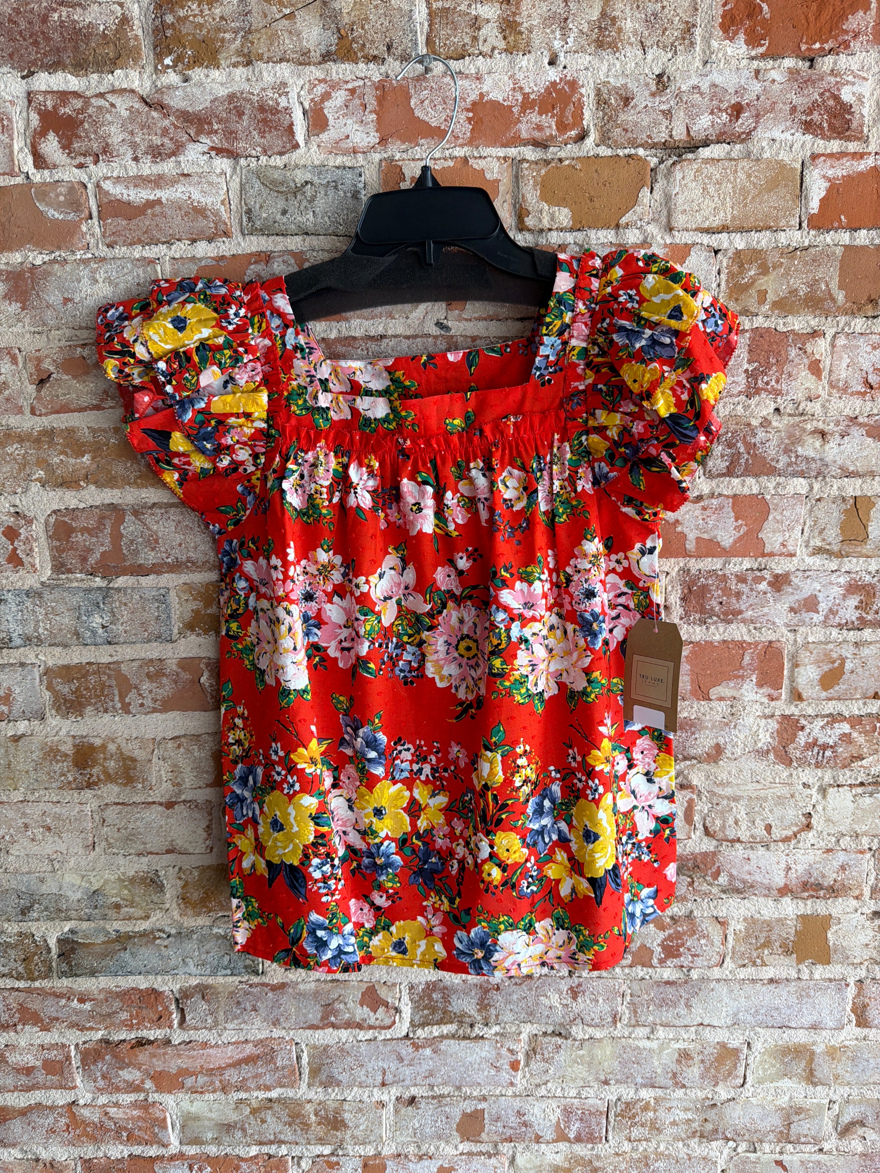 Tru Luxe Floral printed Square Neck Top￼