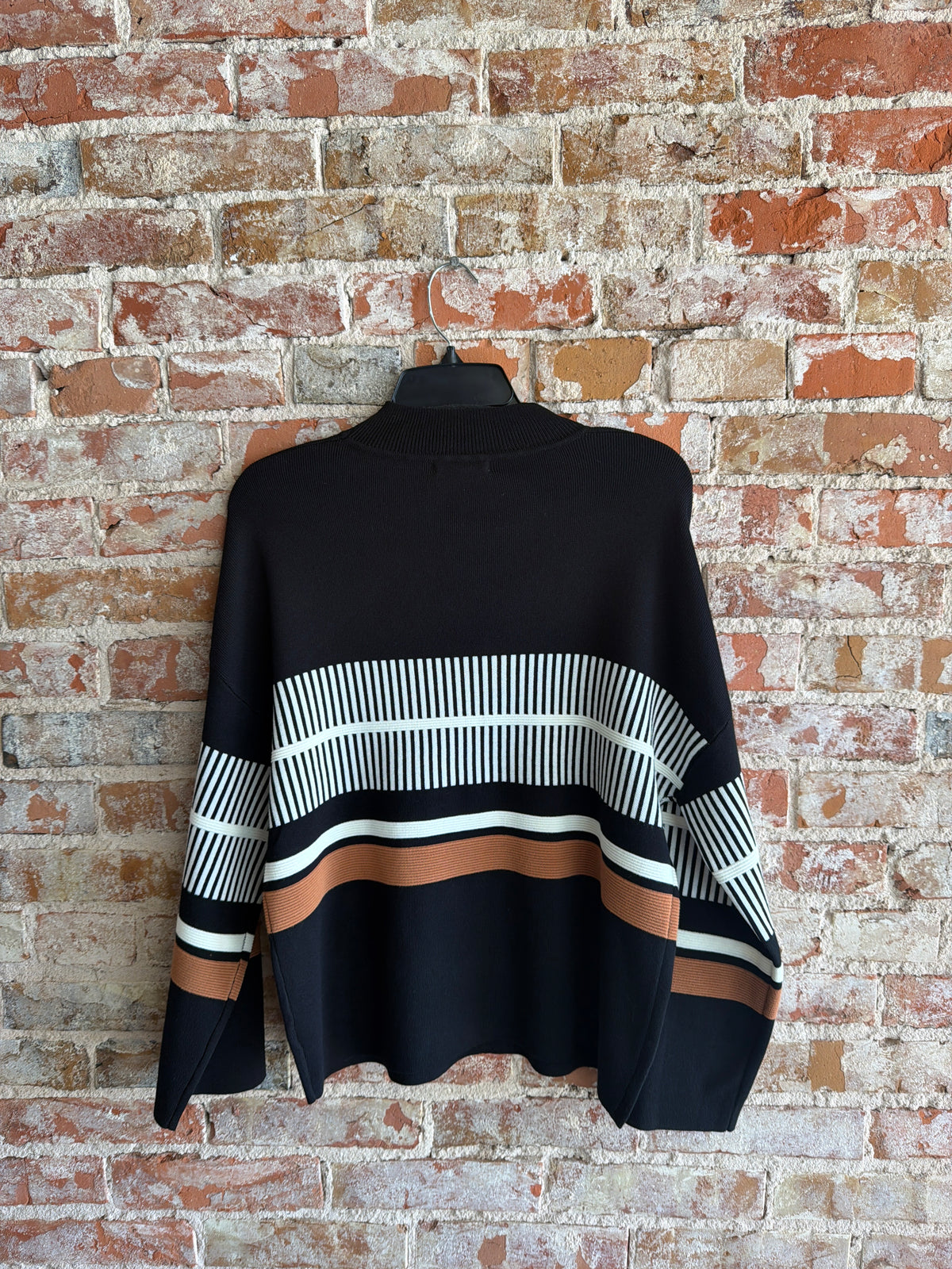 Trisha Tyler Multi Stripe Mockneck