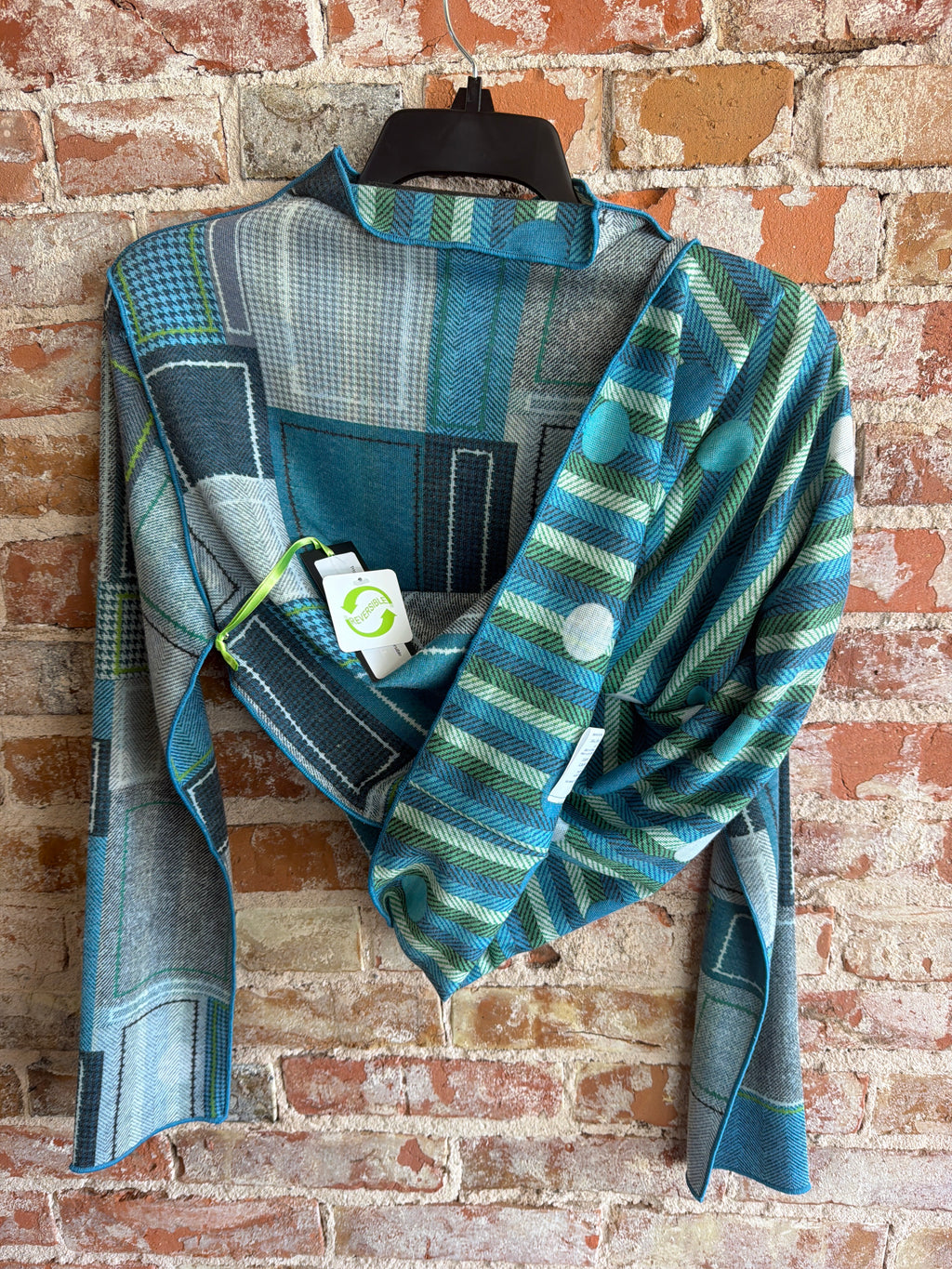 Trisha Tyler Green/Blue Patchwork Reversible
