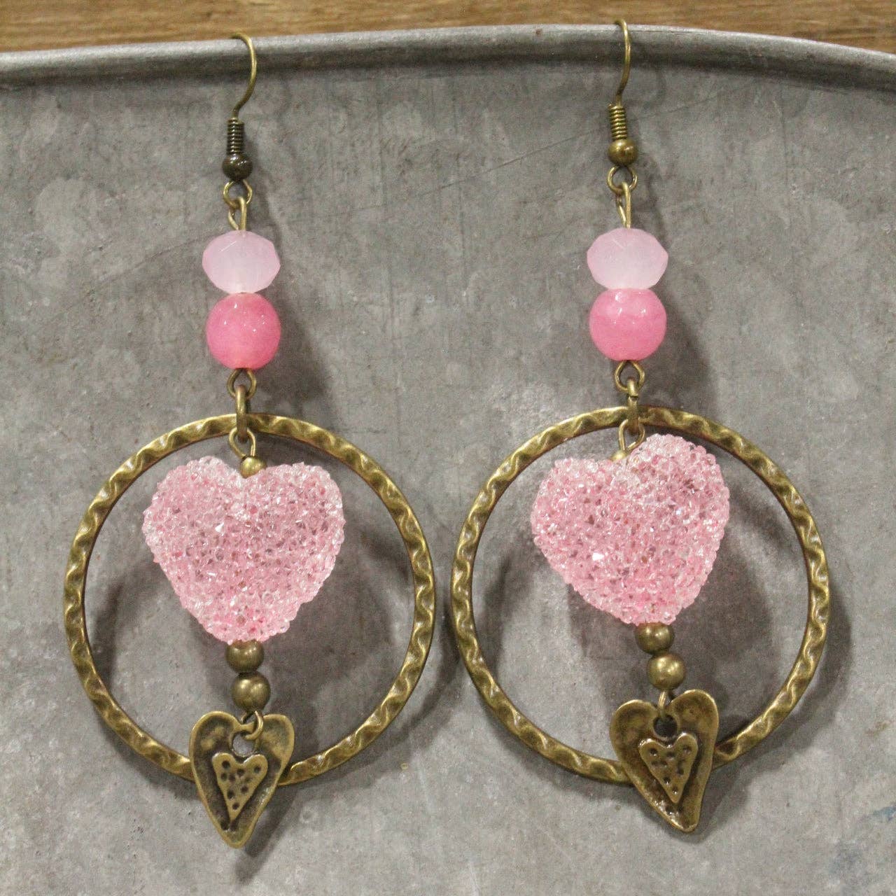 Cupids Corner Pink Dangle Earrings