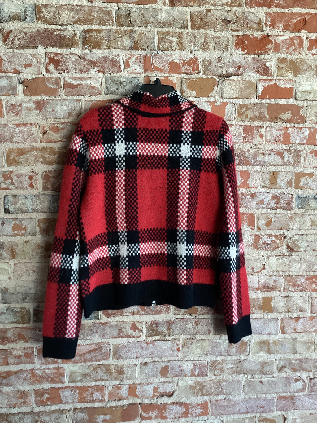 A La Cart Zip Up Plaid Sweater