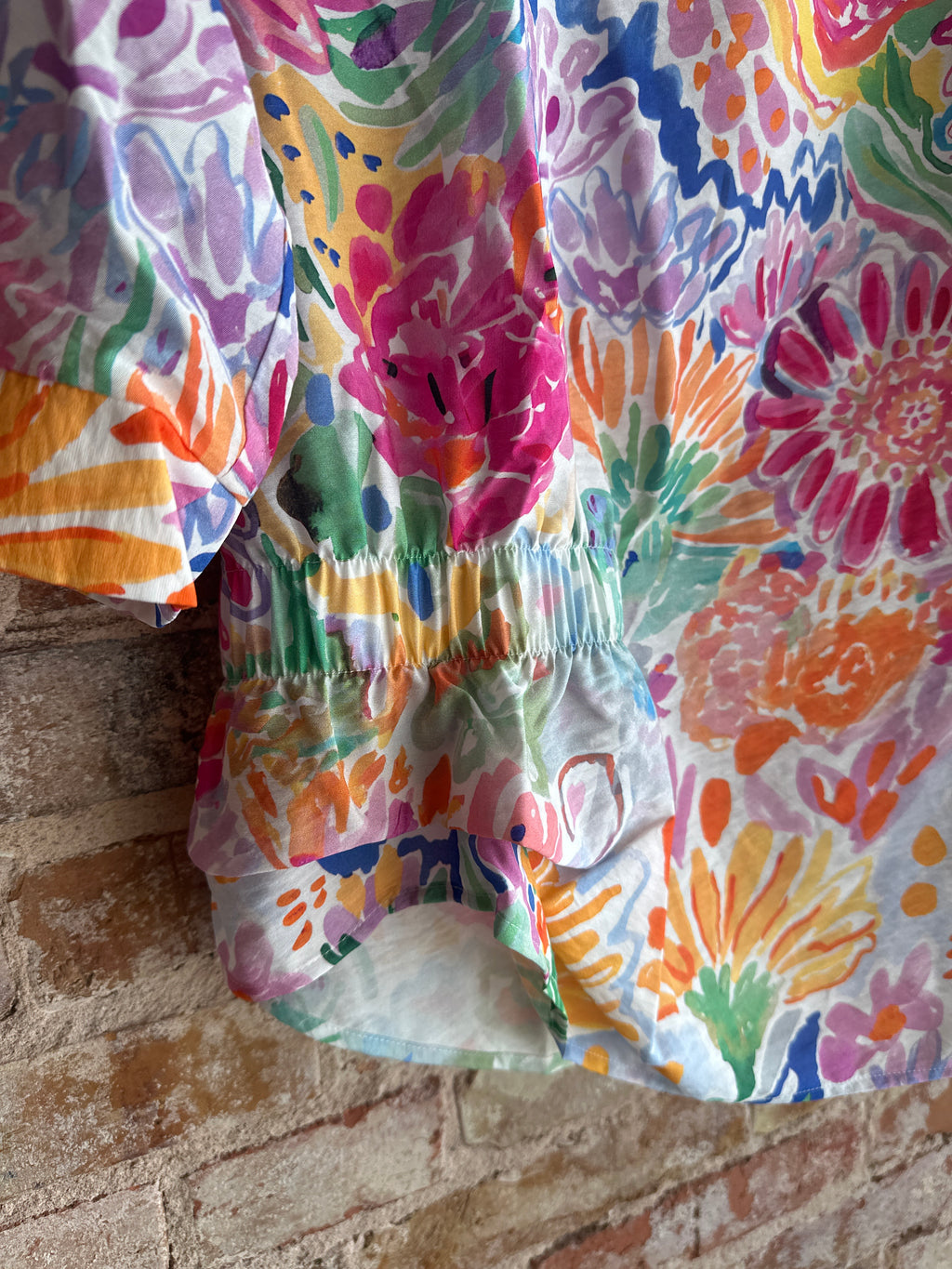 Shana Floral Elastic Detail Top
