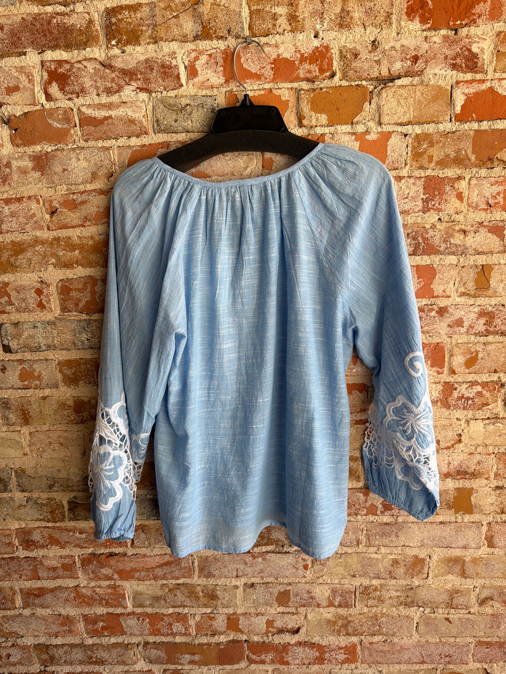 Keren Hart Blue Embroidered Top