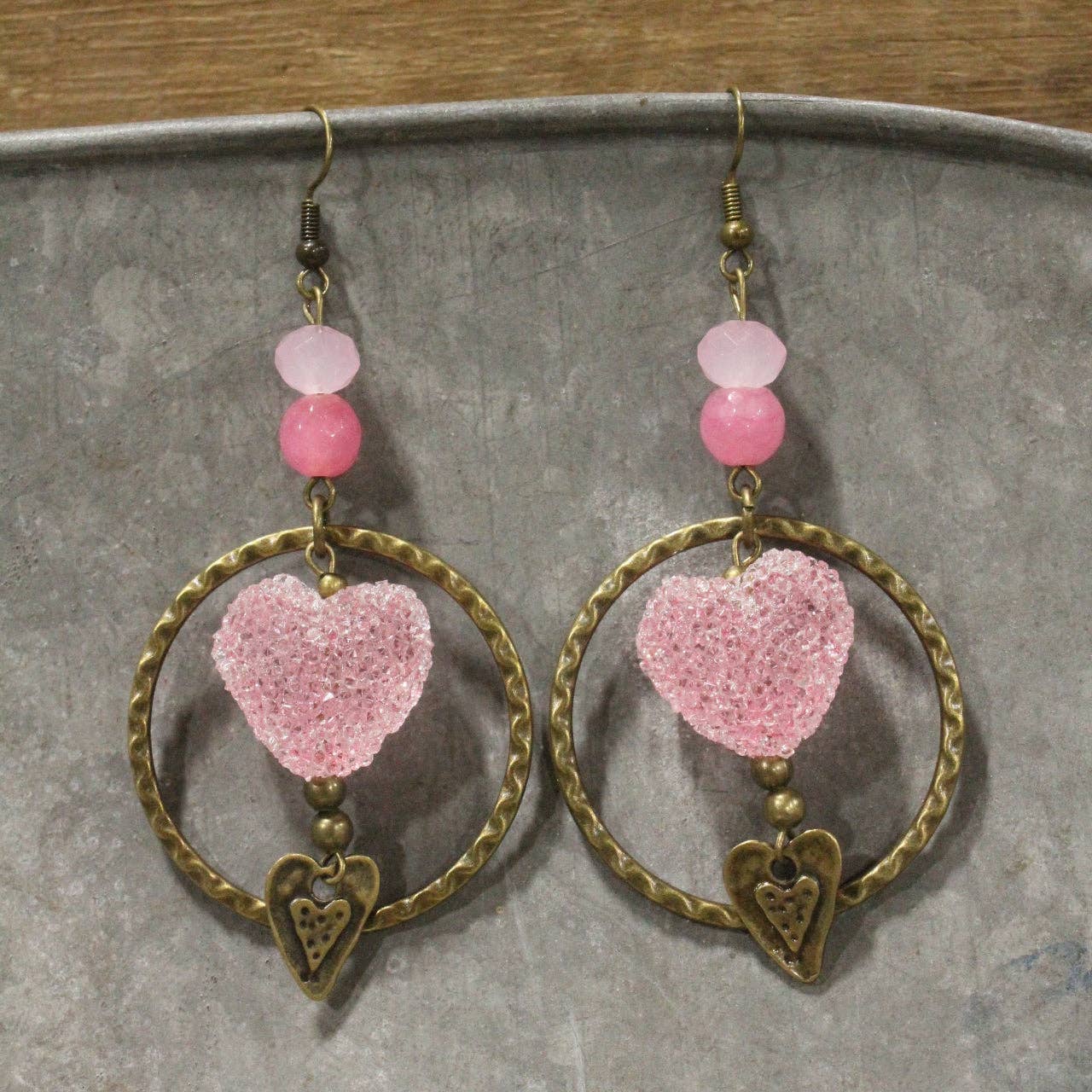 Cupids Corner Pink Dangle Earrings
