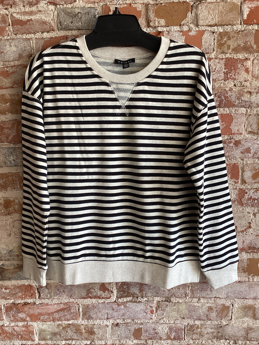 Tribal Horizontal Stripe Crewneck
