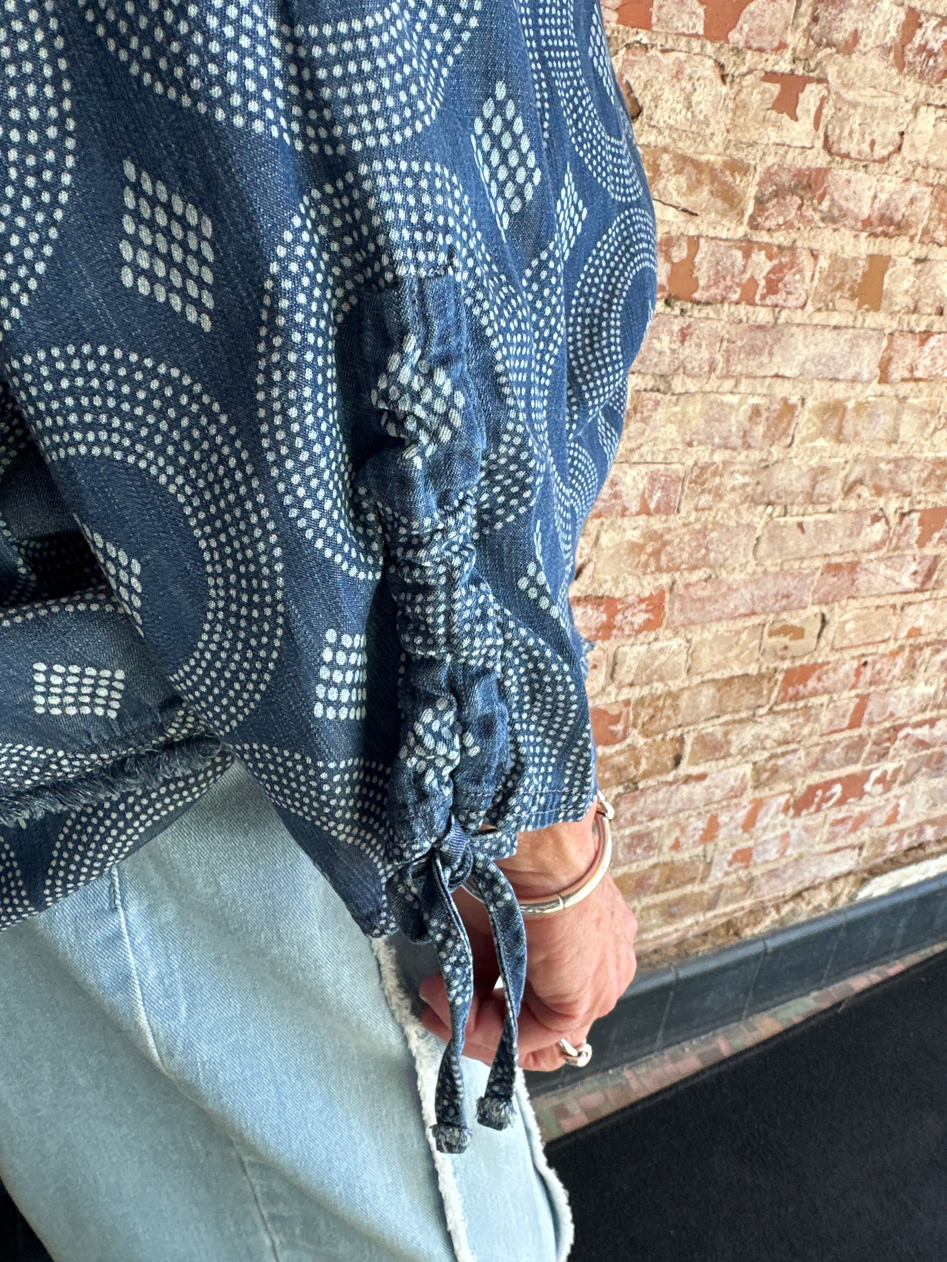Multiples 3/4 Drawstring Top