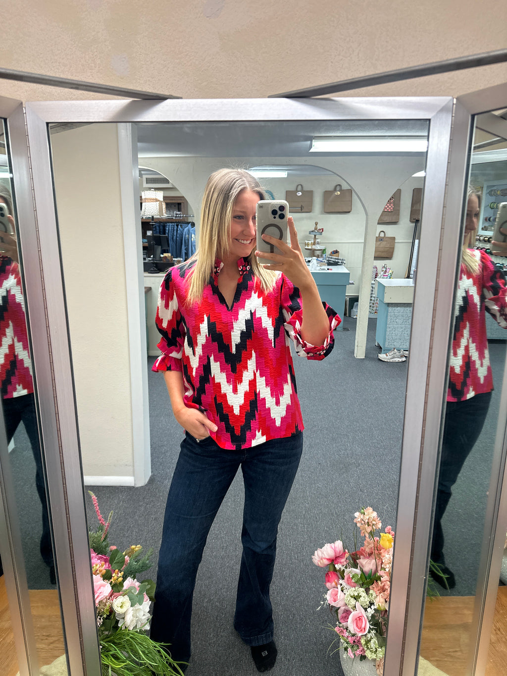 Multiples Ruffle Collar Top