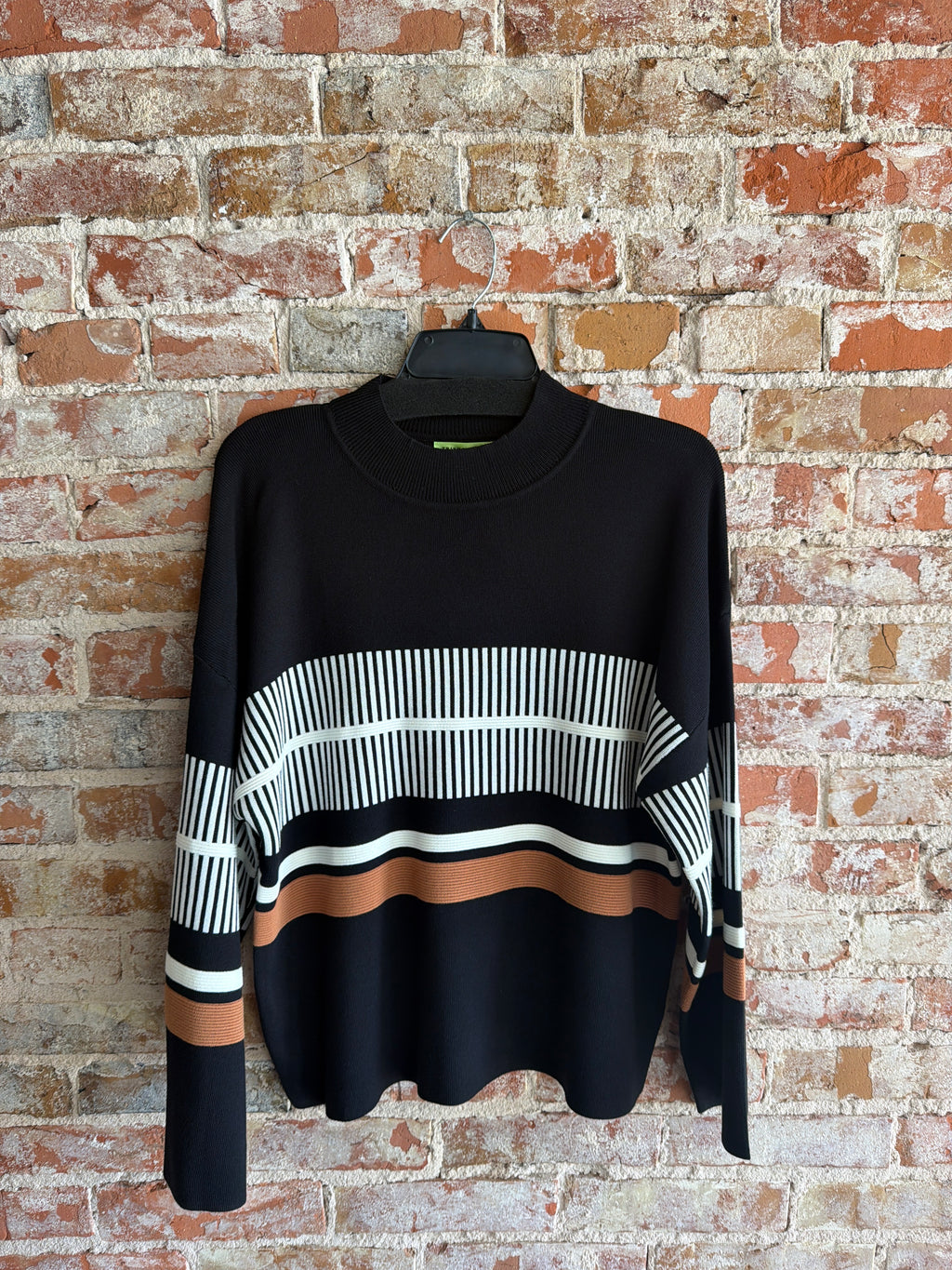 Trisha Tyler Multi Stripe Mockneck