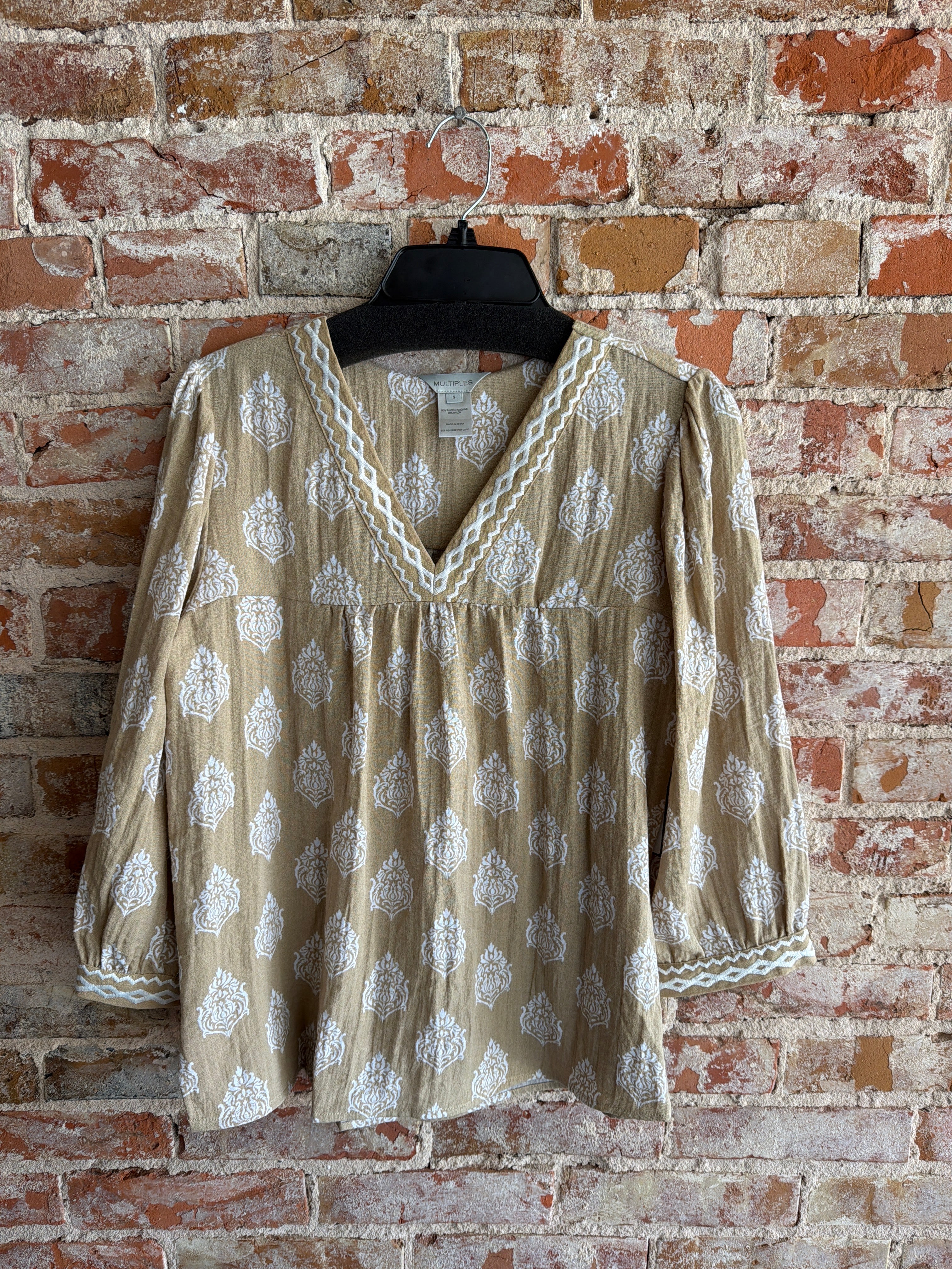 Multiples Banded V-Neck Top