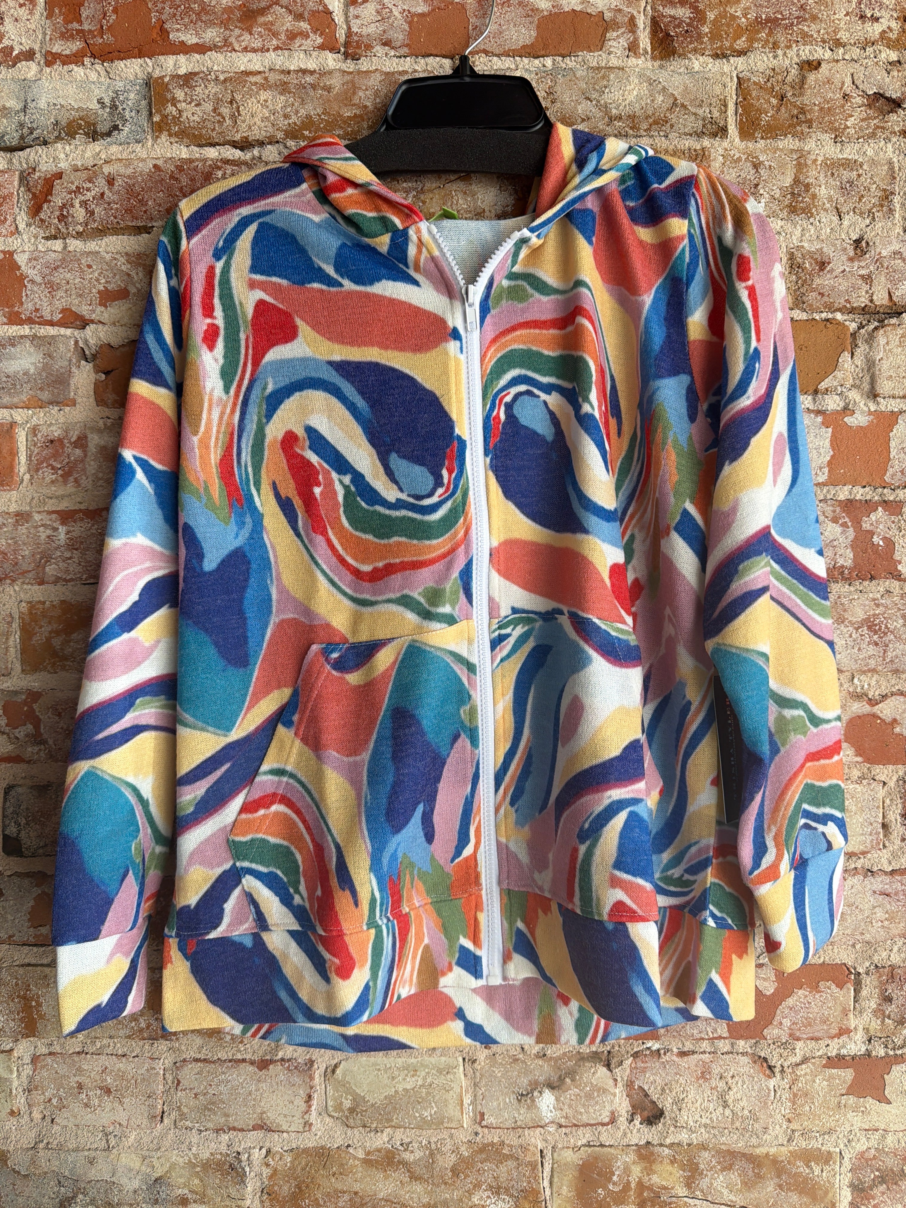 Trisha Tyler Abstract Zip up Hoodie