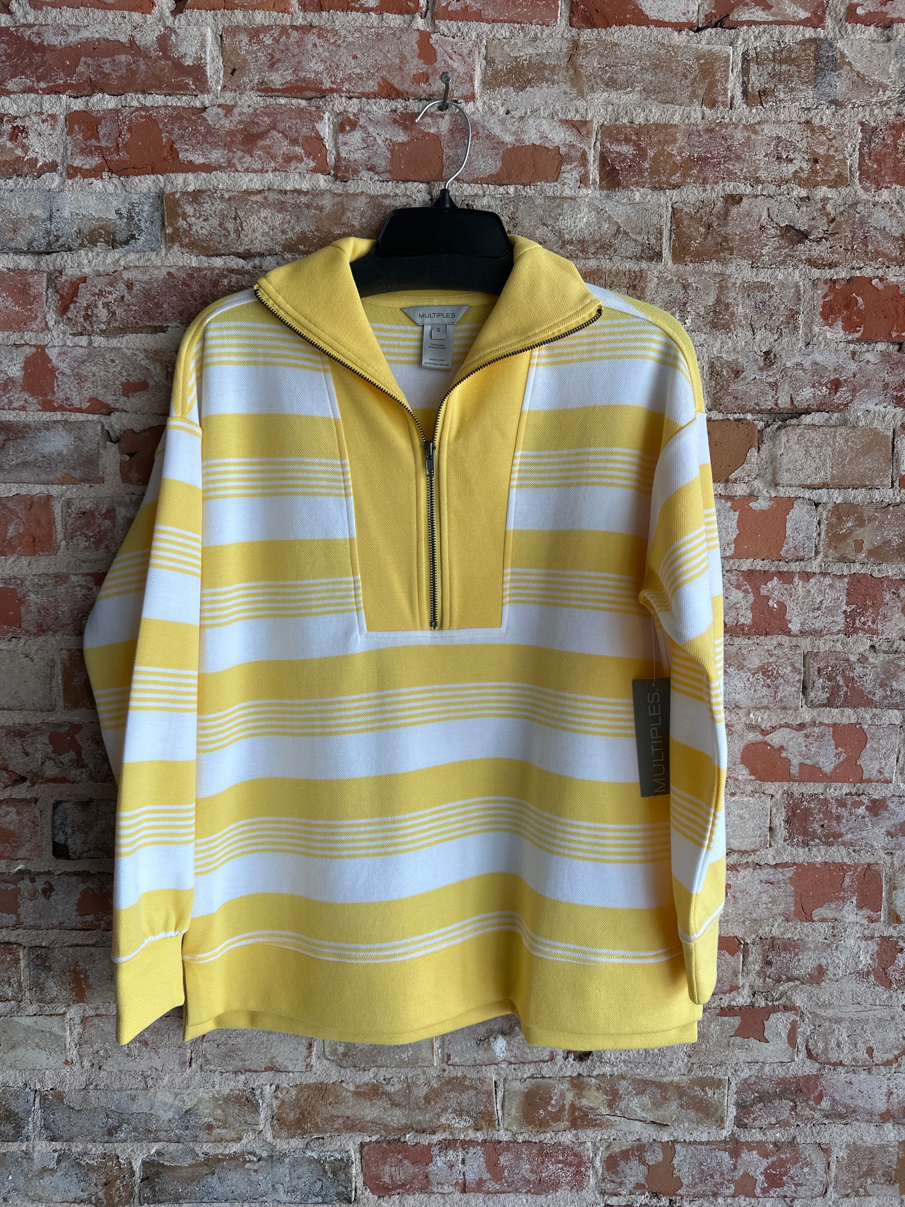 Multiples Drop Shoulder Zip Top