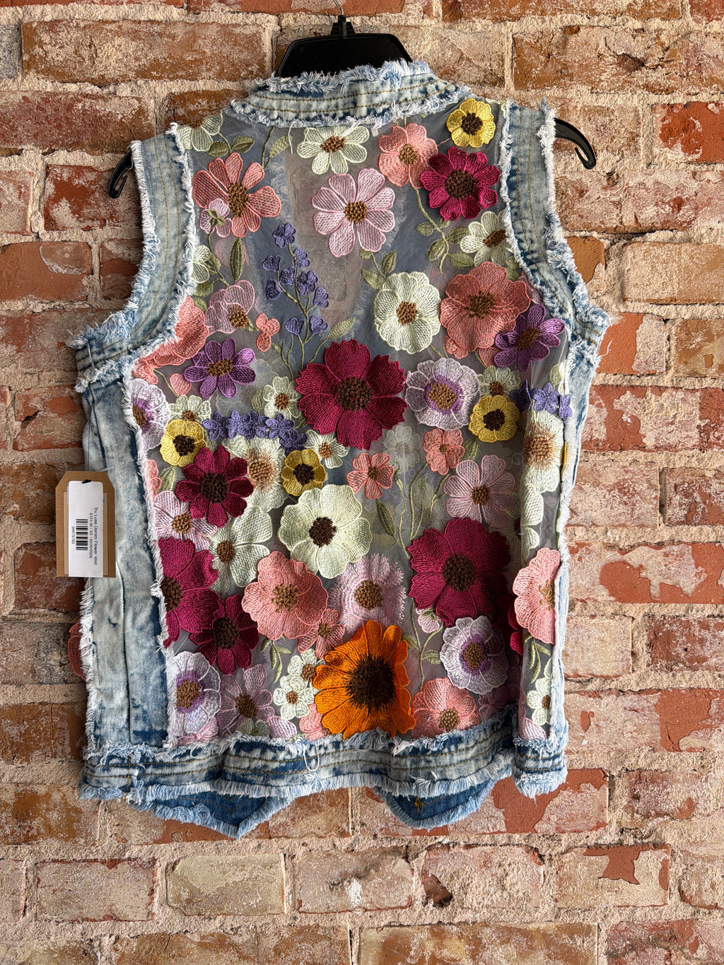 Tru Luxe Denim Flower Vest