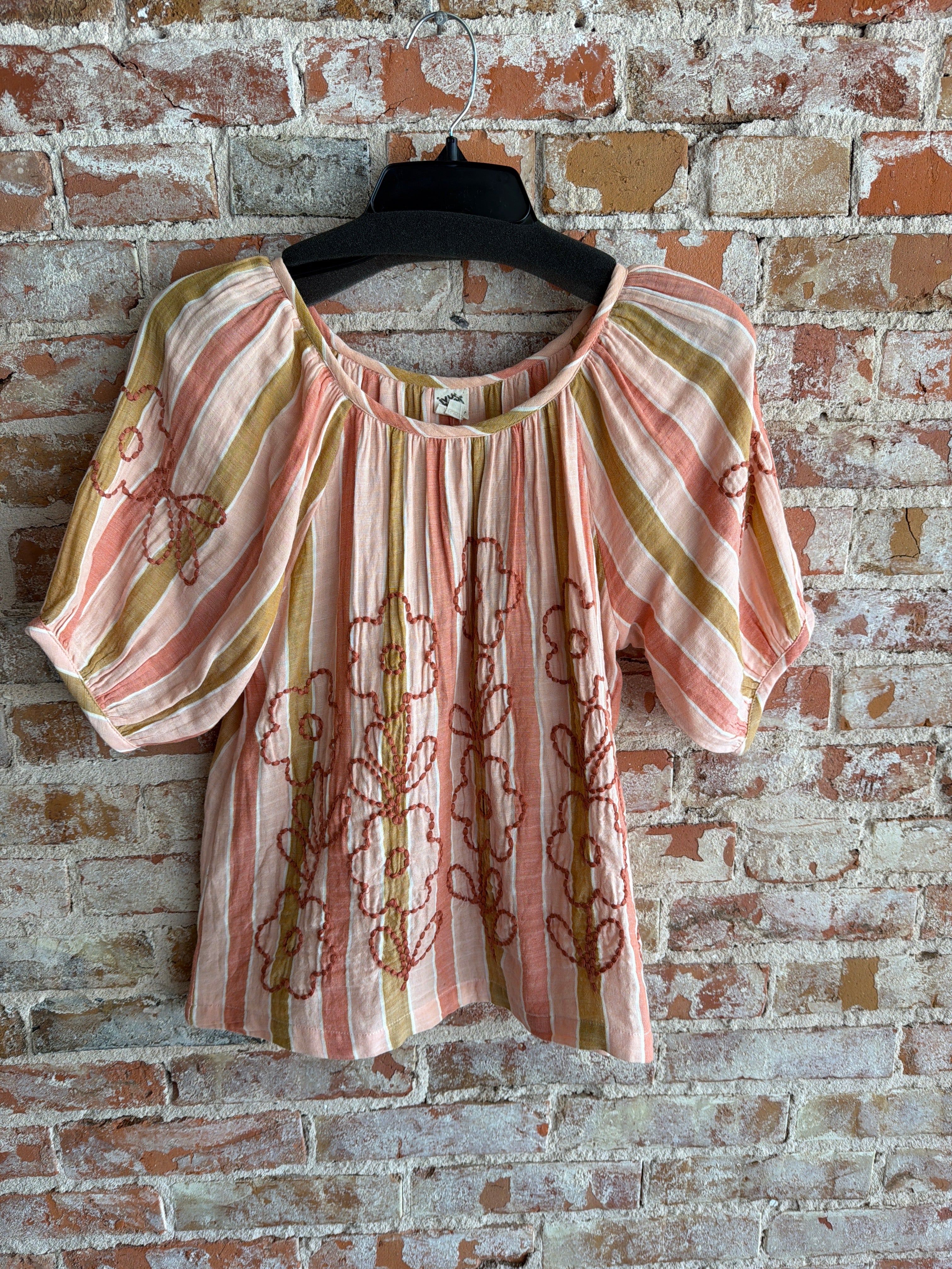 Ivy Jane Stripped Embroidered Top