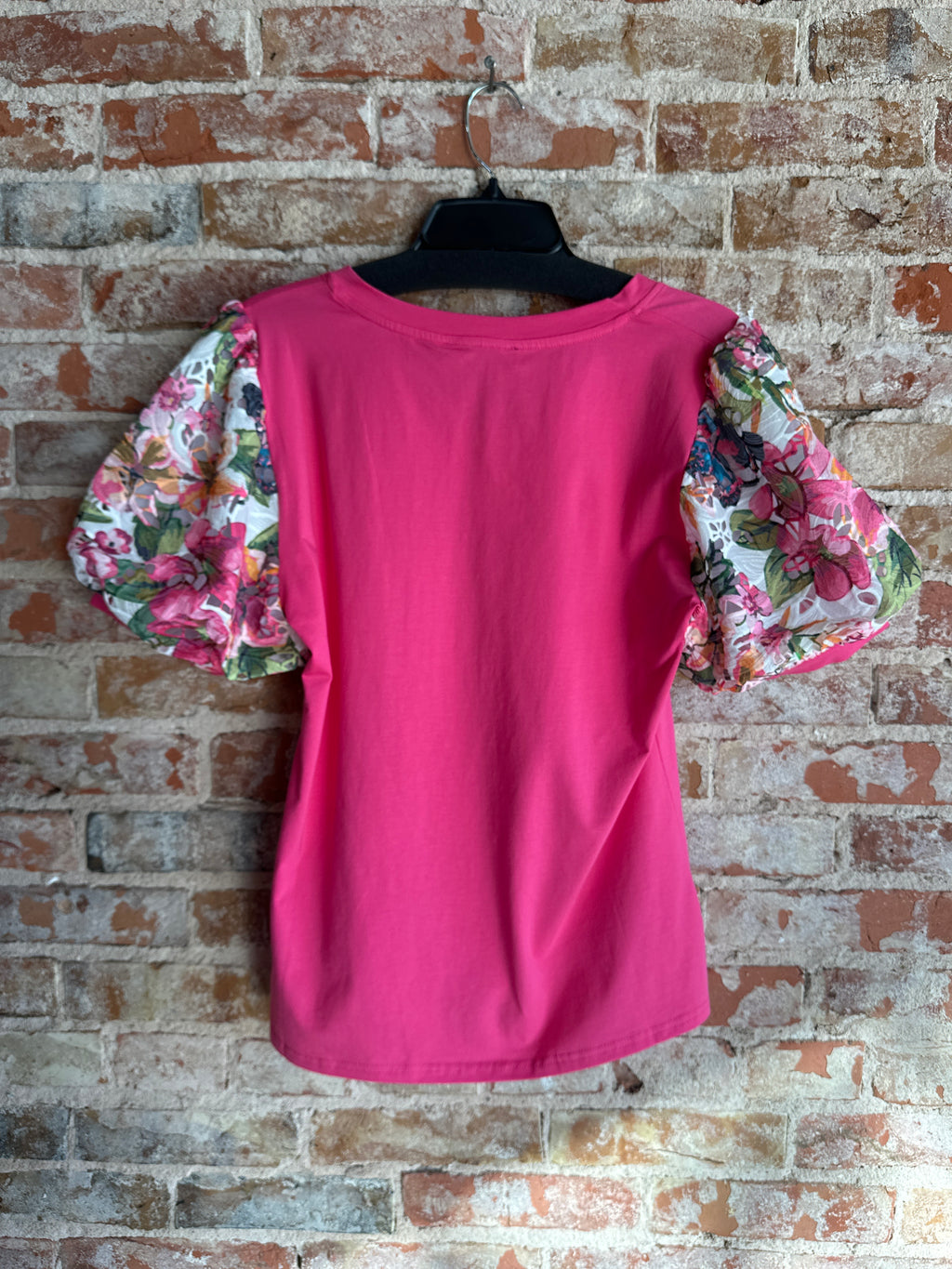 A.Z.I Pink Top Floral Sleeves