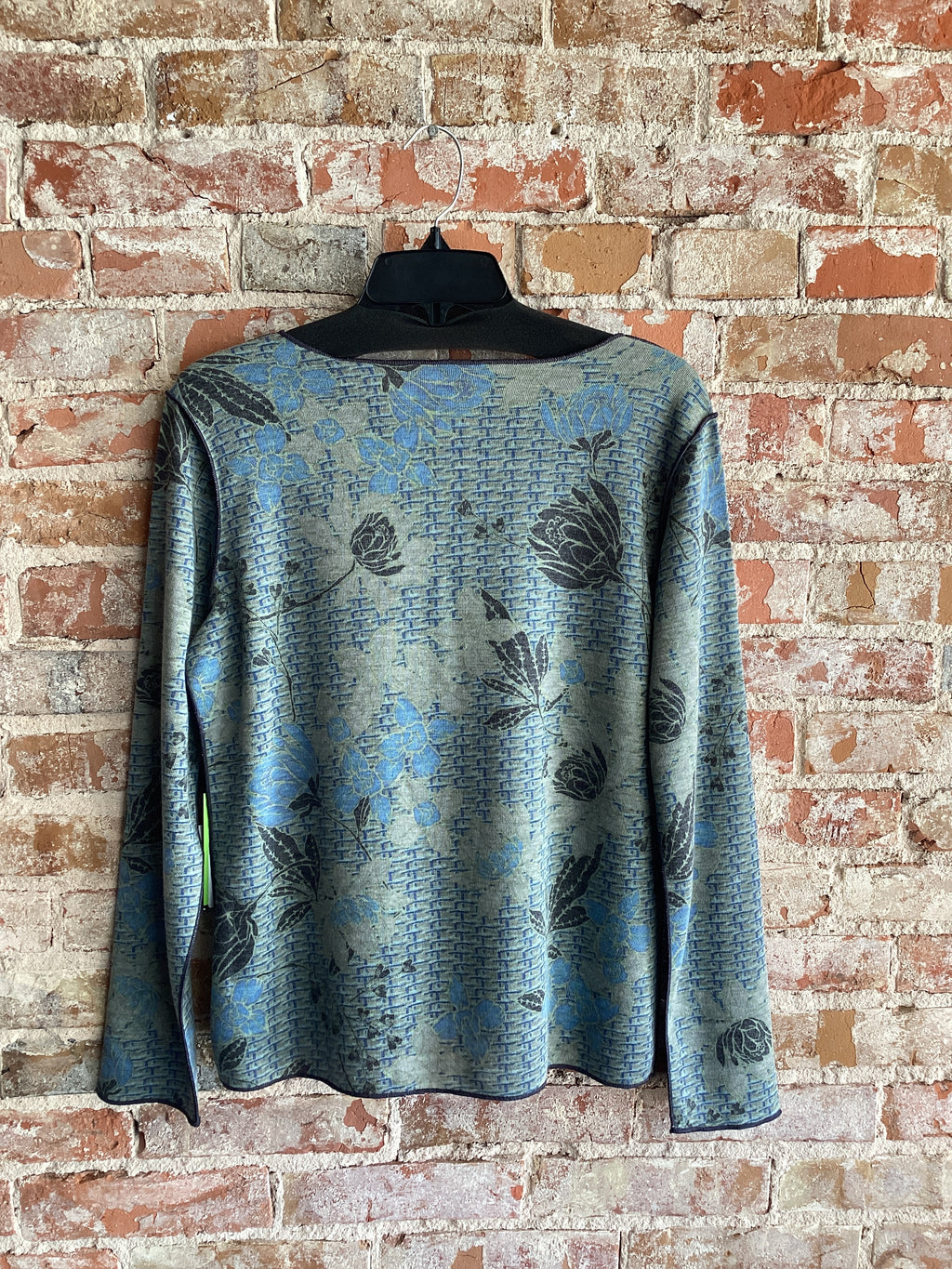 Trisha Tyler Textured Floral Reversible Crewneck