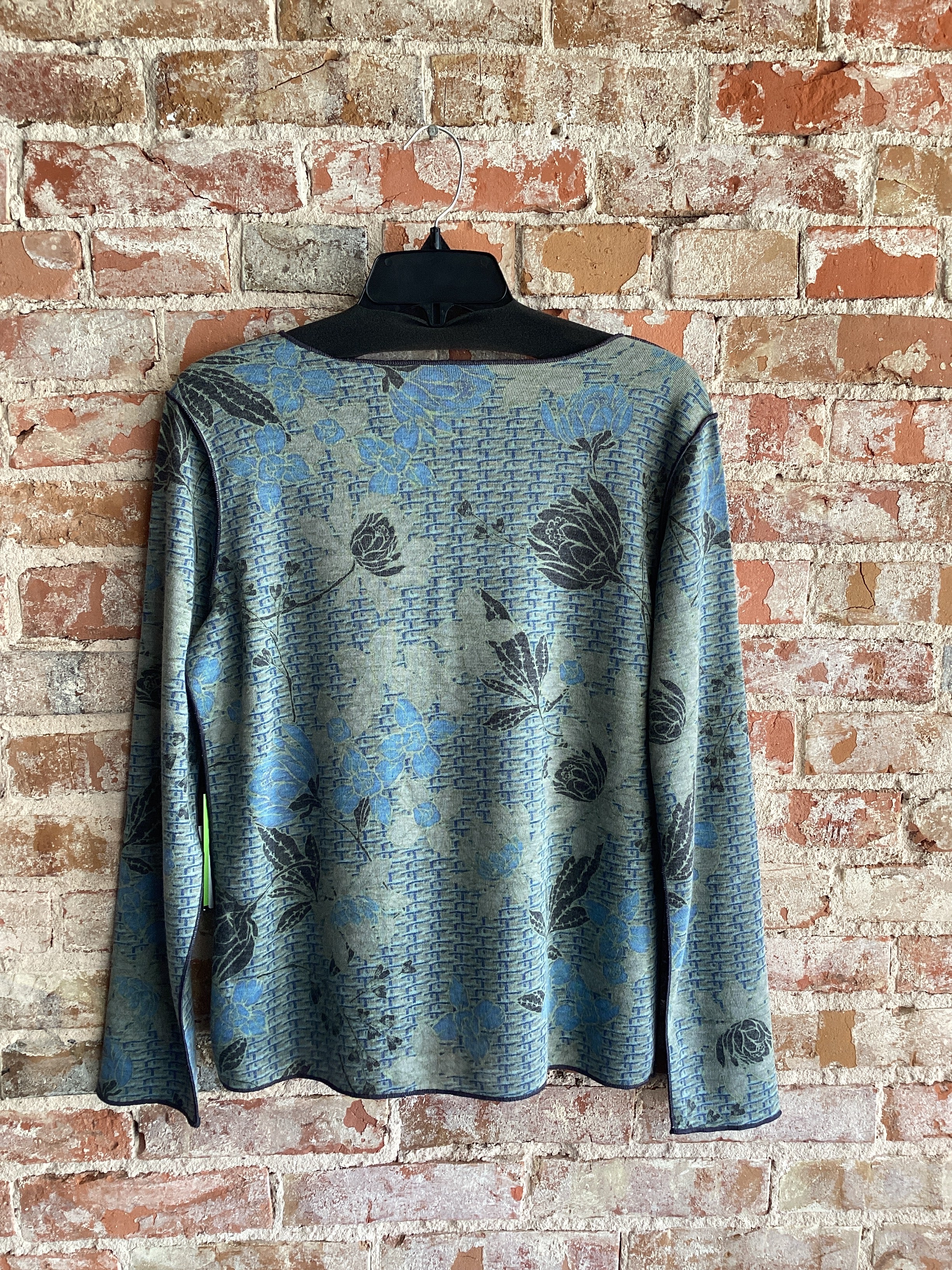 Trisha Tyler Textured Floral Reversible Crewneck