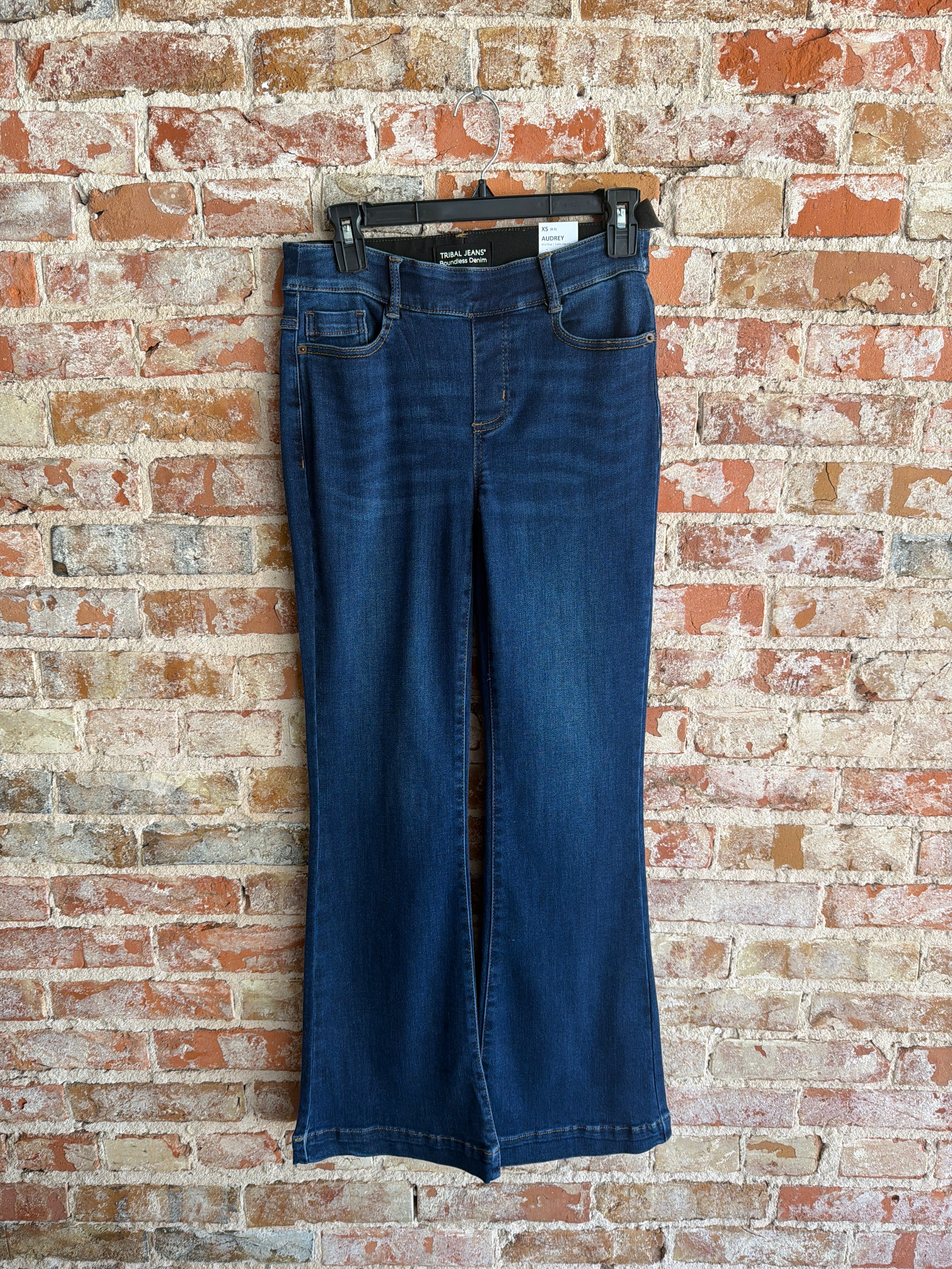 Tribal Audrey Pull on Flare Jean