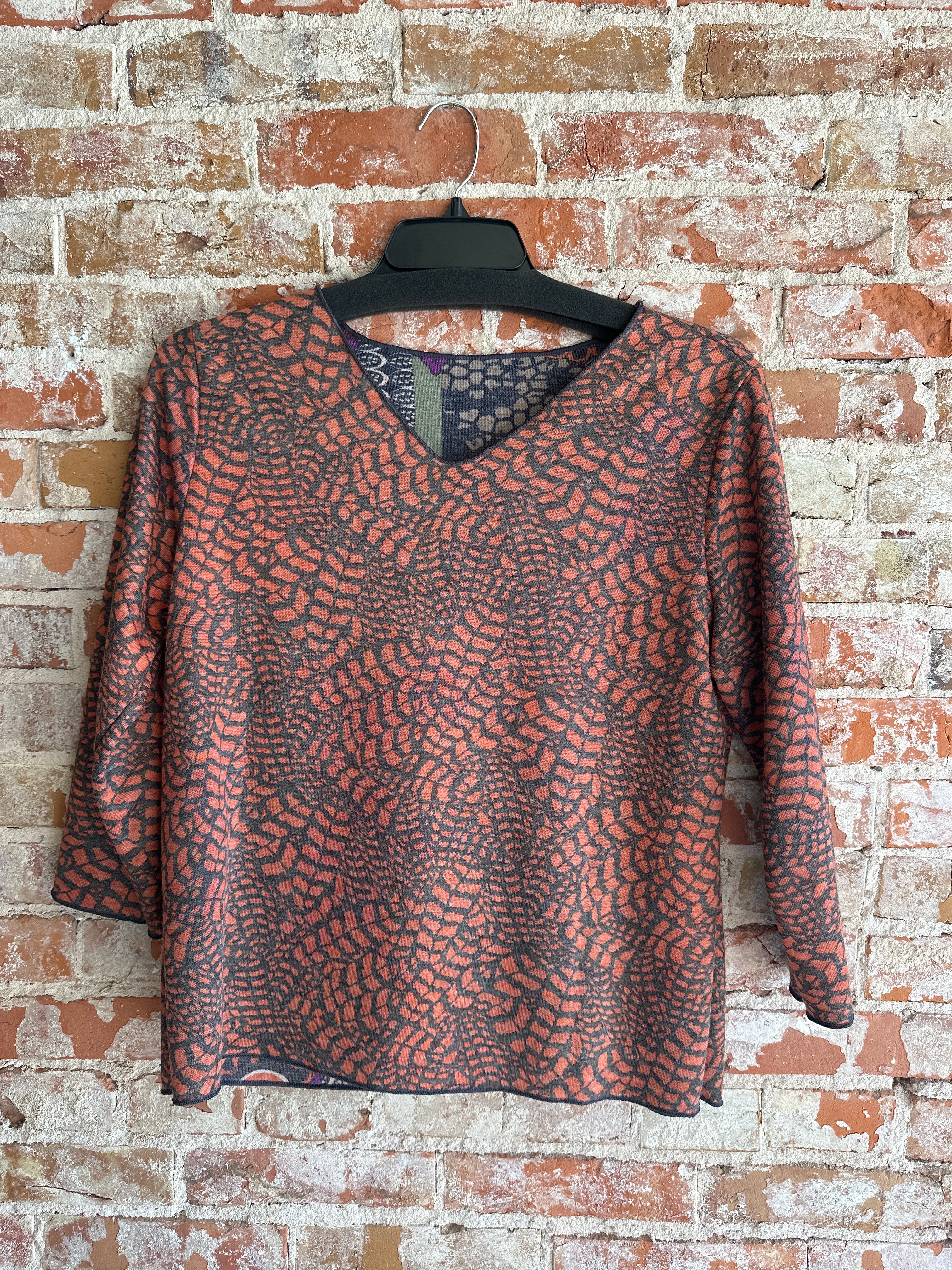 Trisha Tyler orange reversible Top
