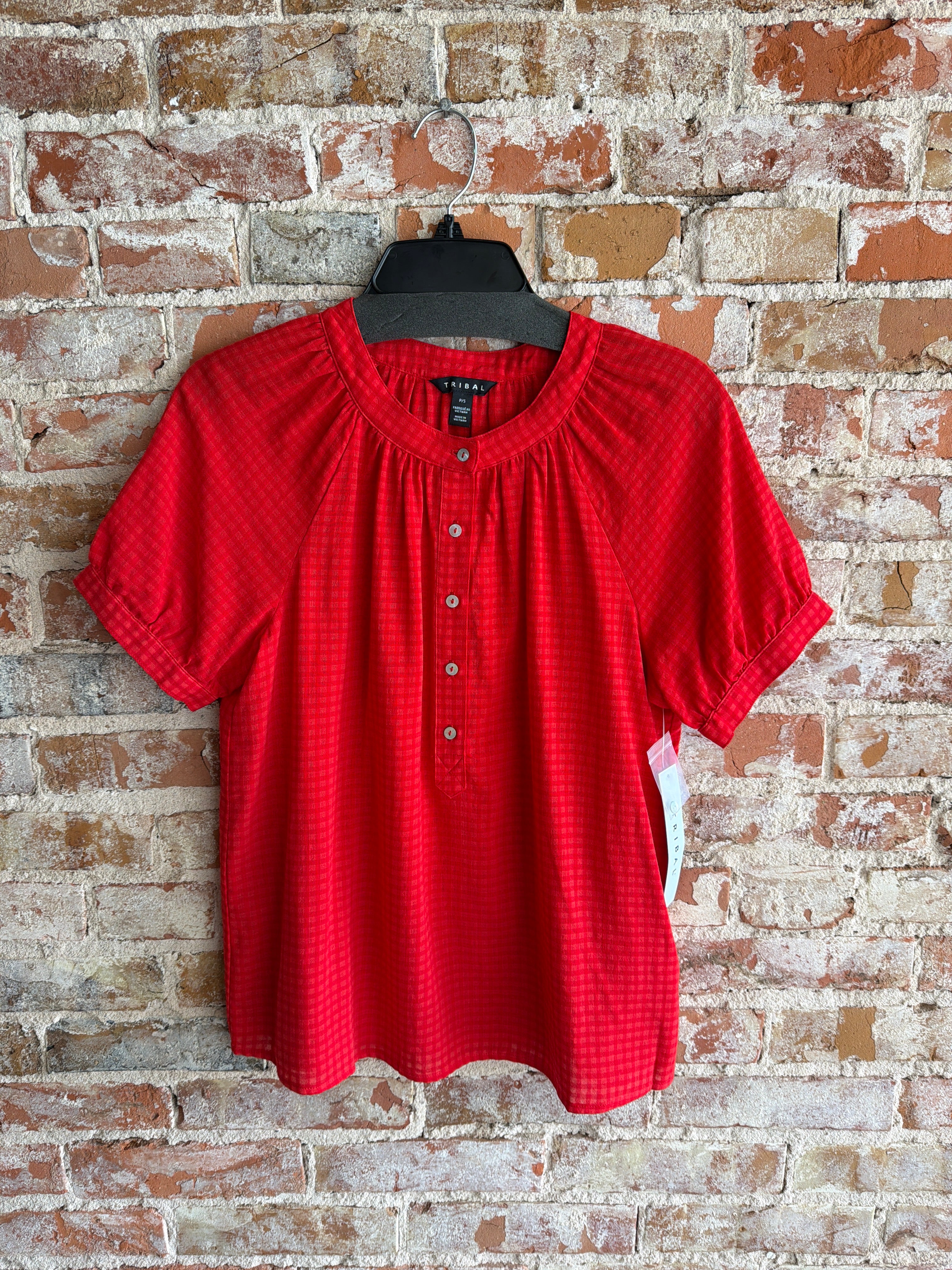 Tribal Button Front Blouse