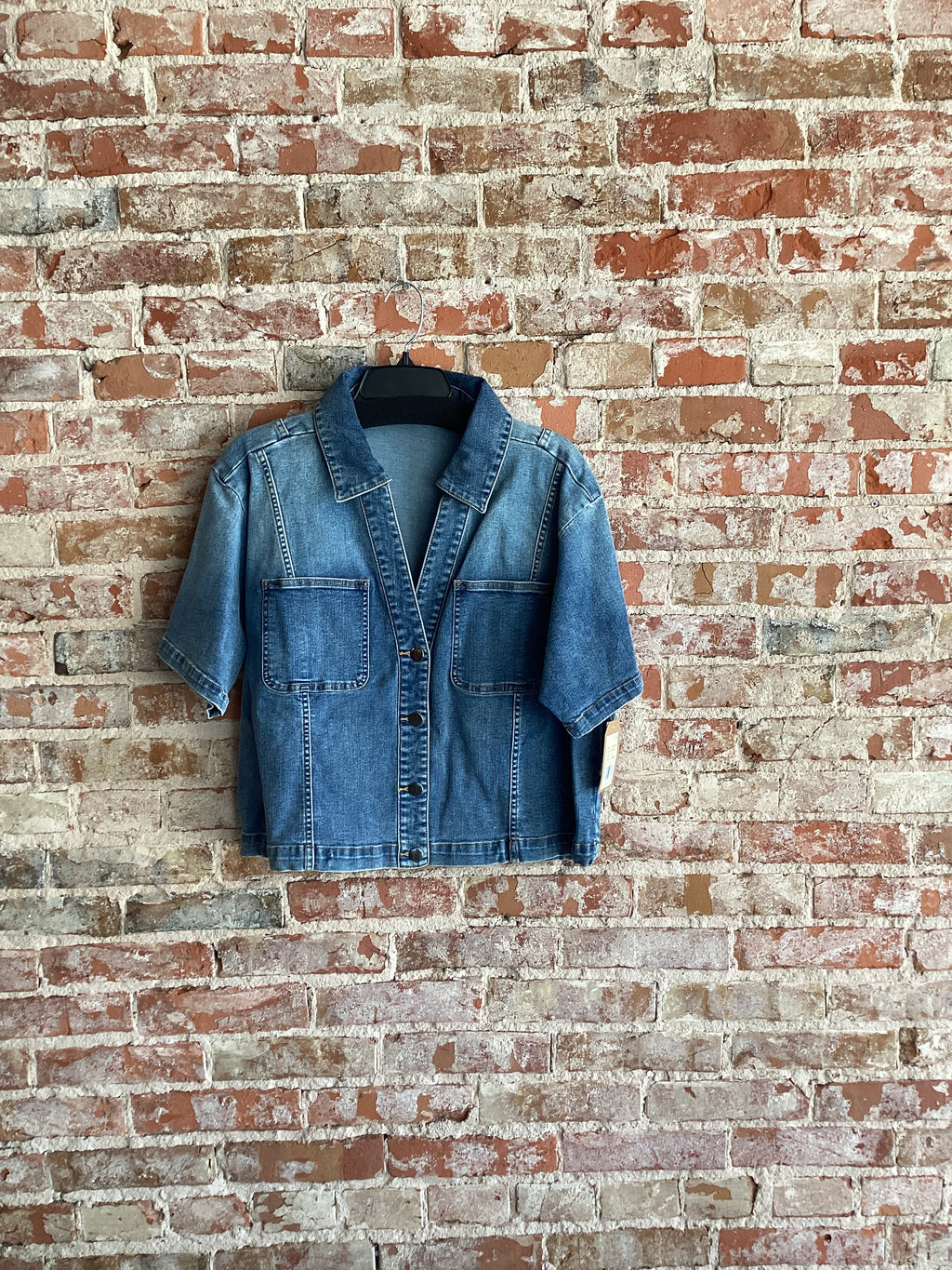 Tru Luxe Short Sleeve Denim Top