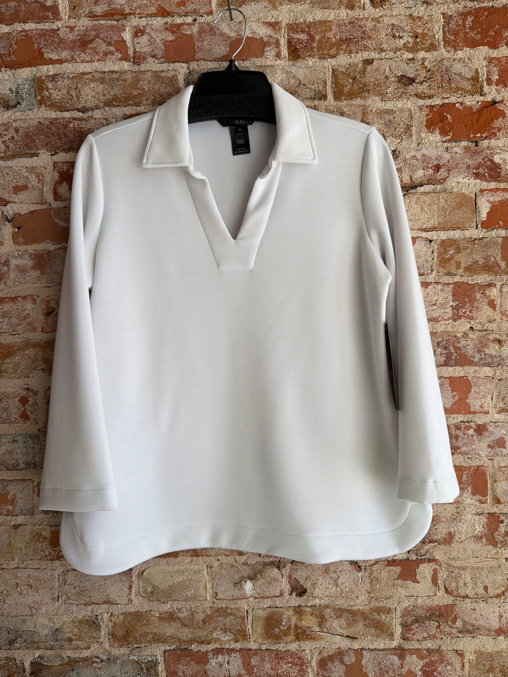 Multiples Johnny Collar V-Neck Top