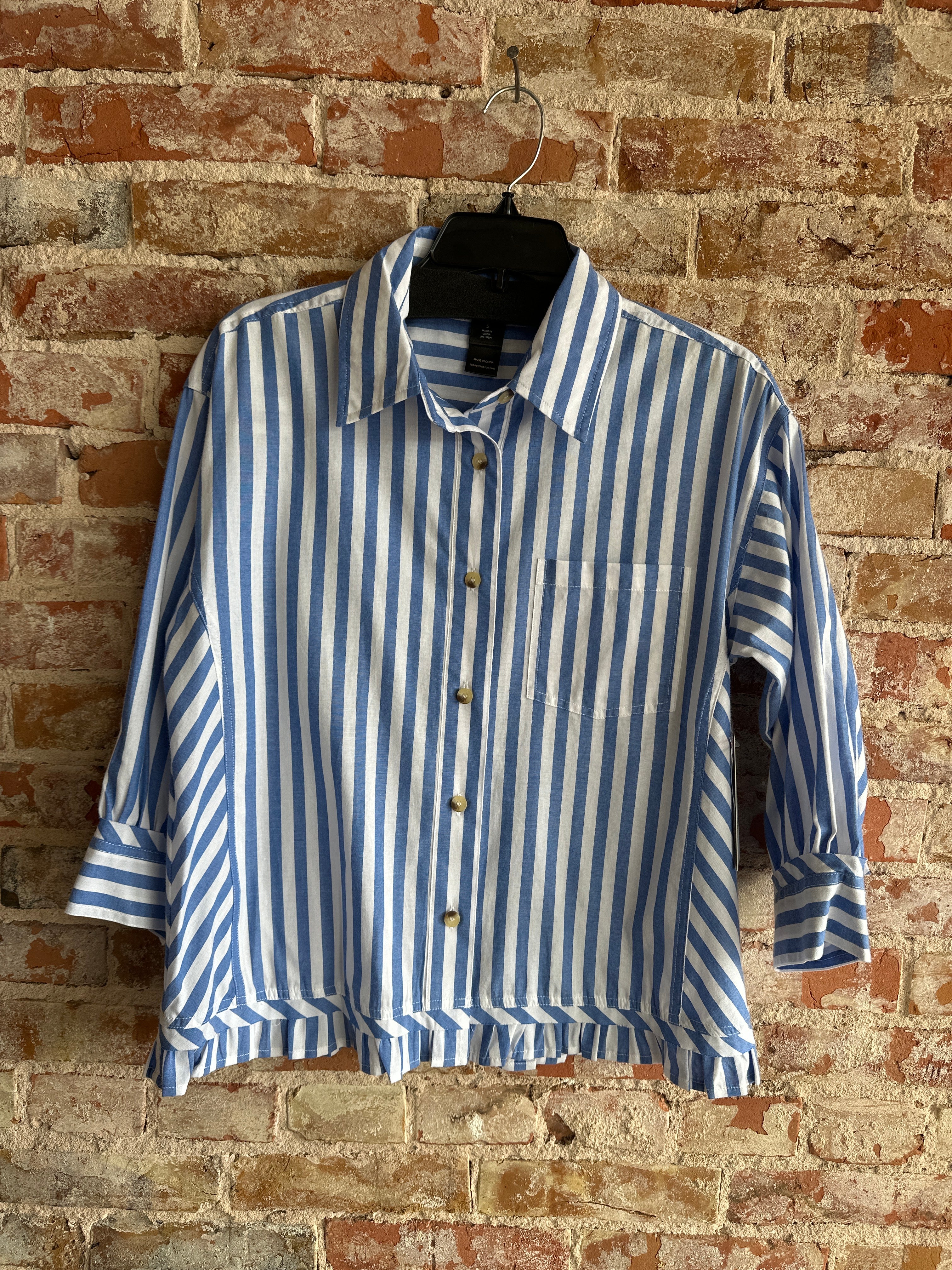 Ali Miles Blue Striped Shirt