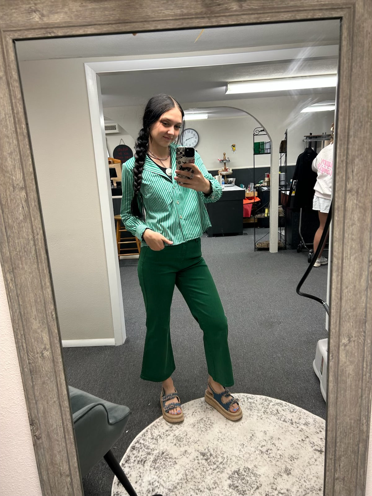 Emerald Ruffle Cropped