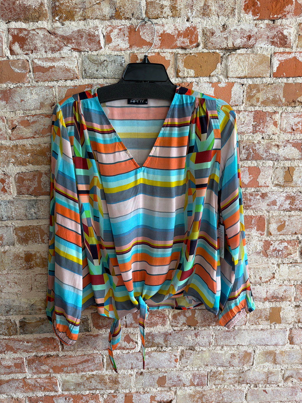 APNY V-Neck Tie Front Top