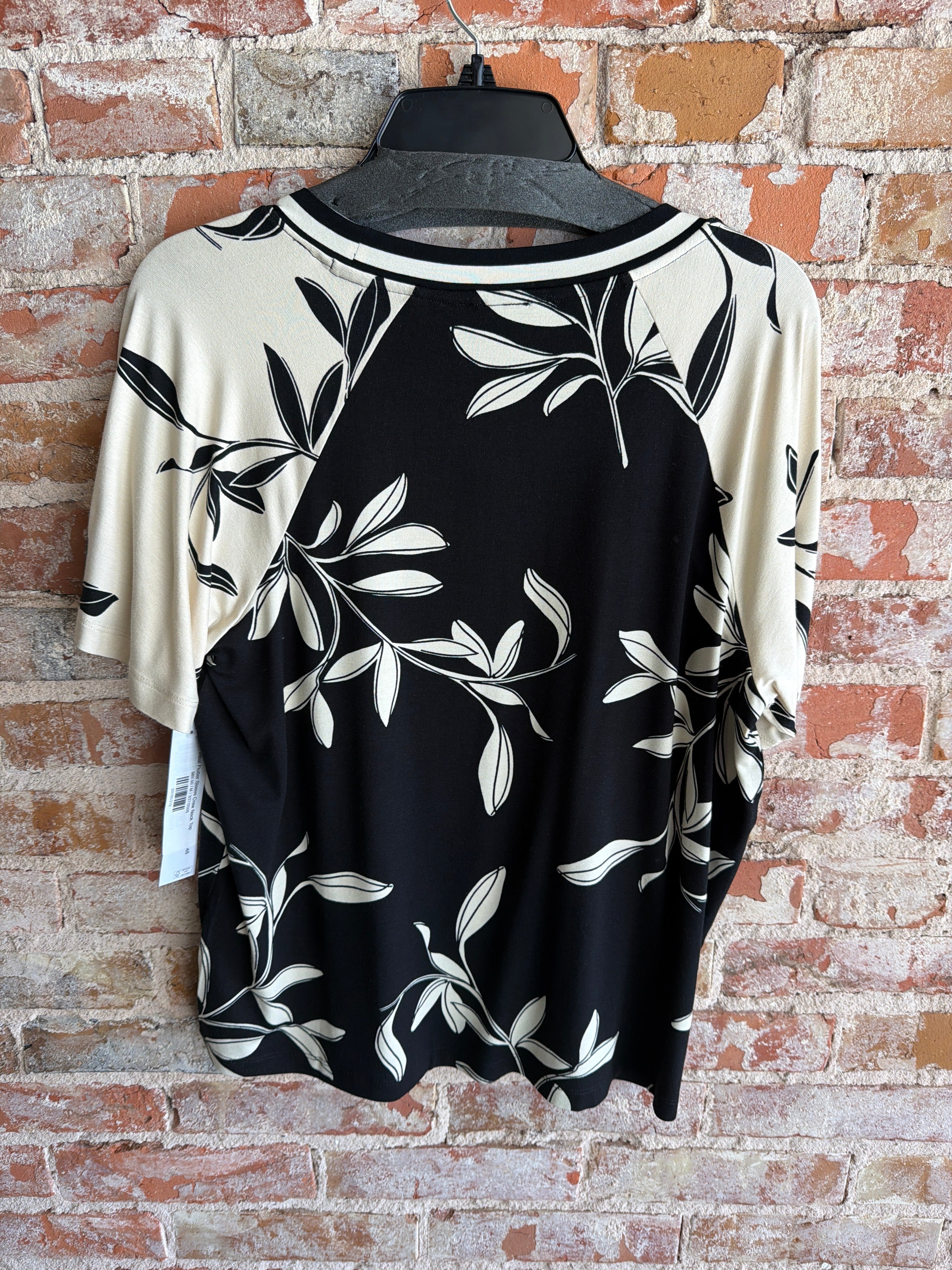 Tribal Flutter Sleeve Crew Neck Top