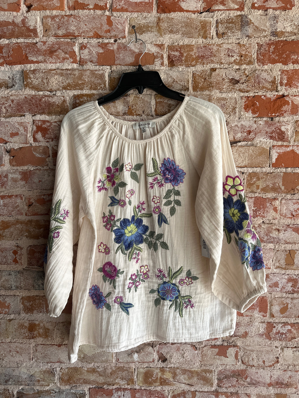 A La Carte Multi Color Embroidered Top