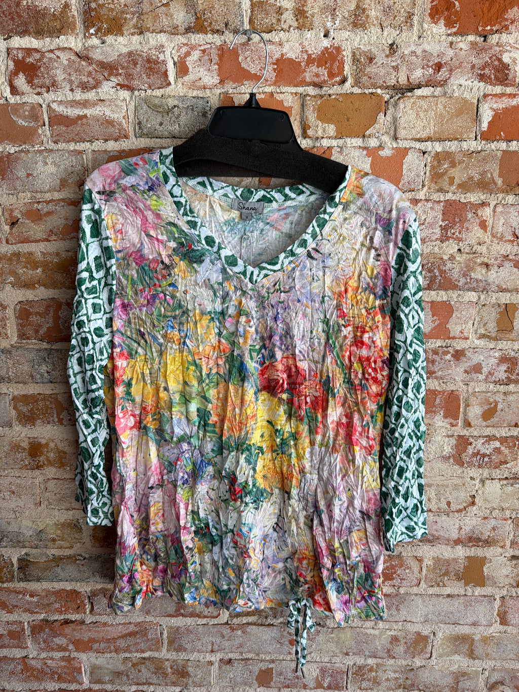 Shana Crinkle Drawstring Top