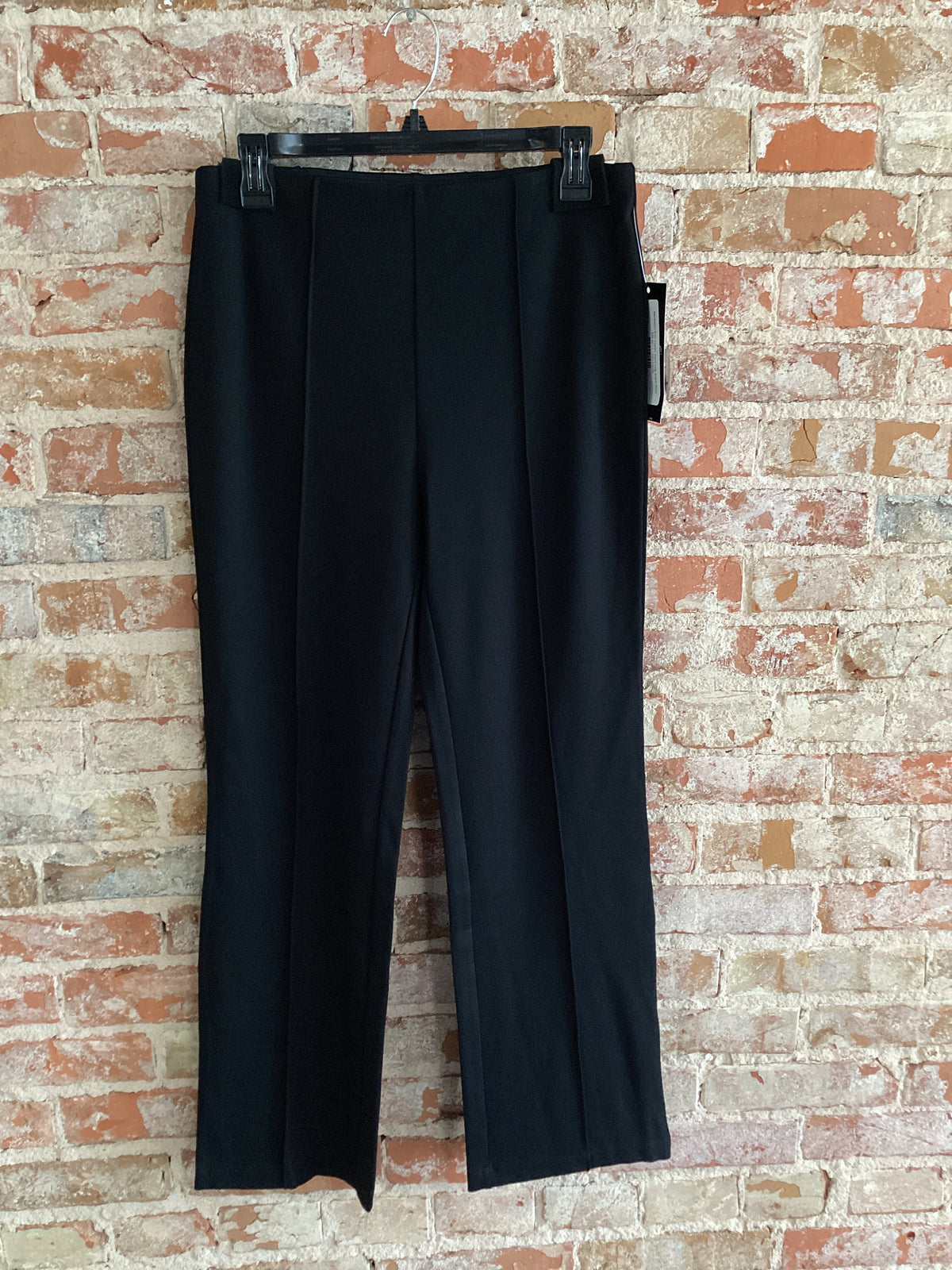 Multiples Knit Elastic Flare Leg Ankle Pant