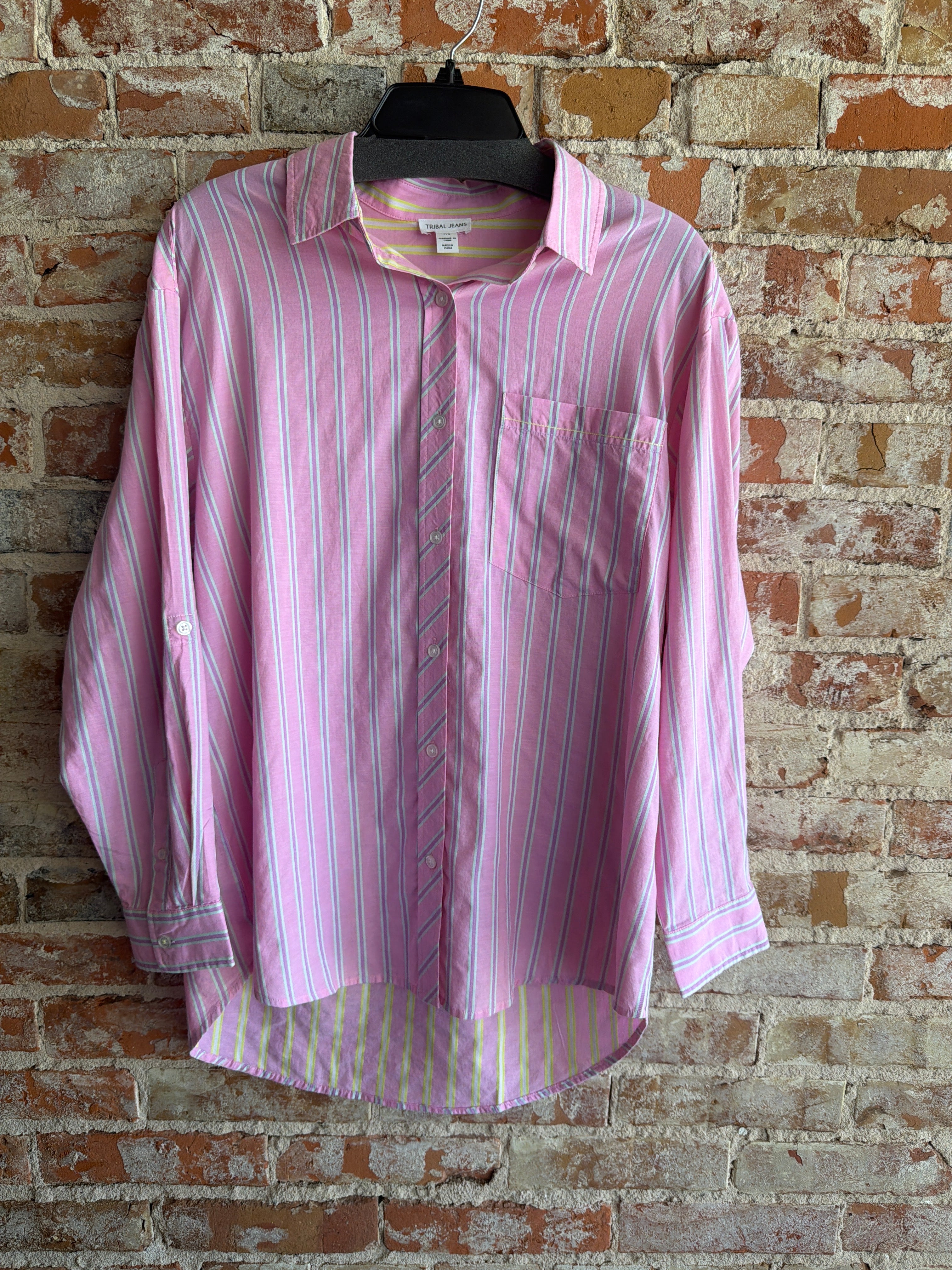 Tribal Button Front Top