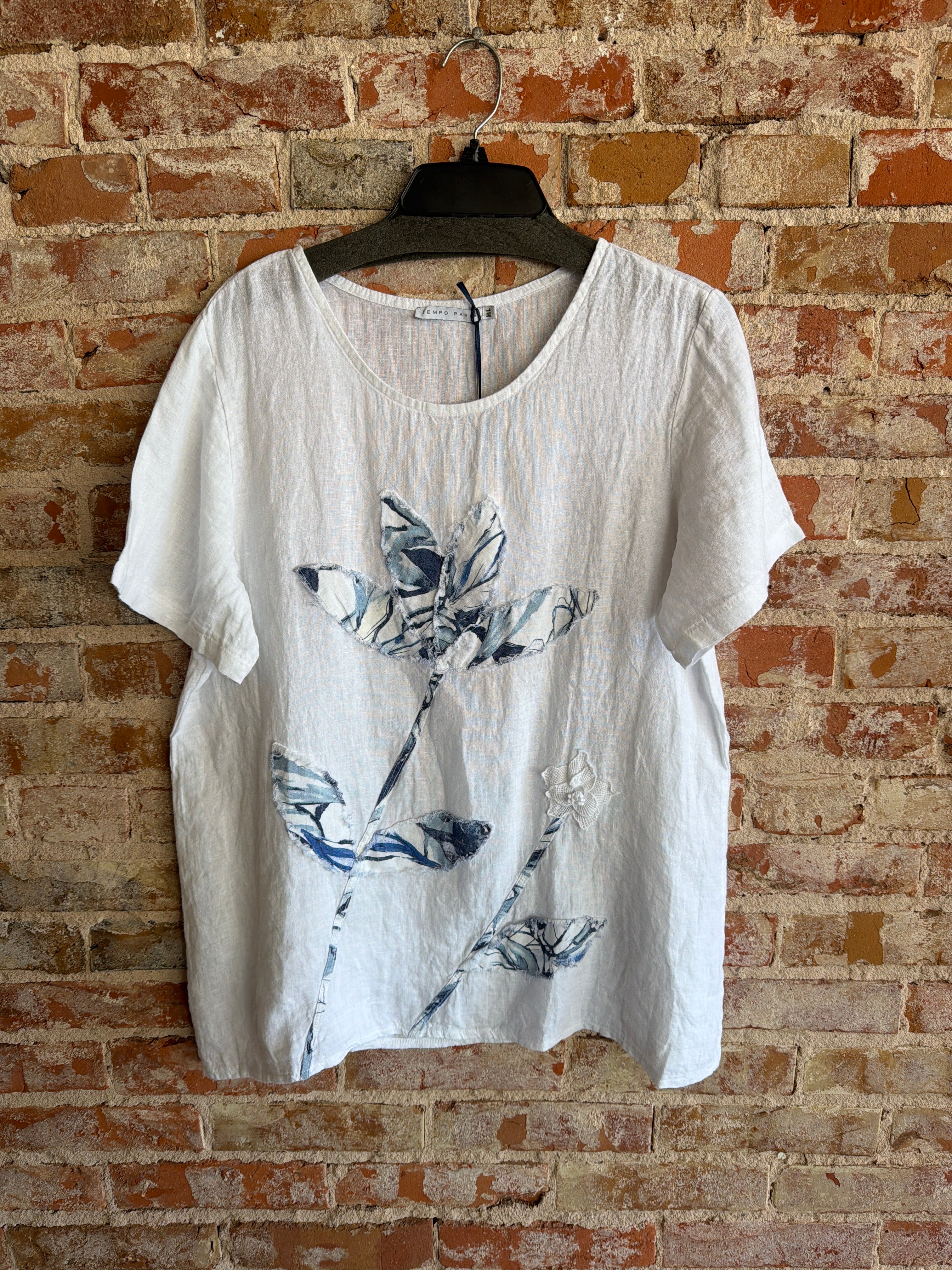 Tempo Denim Flower Top