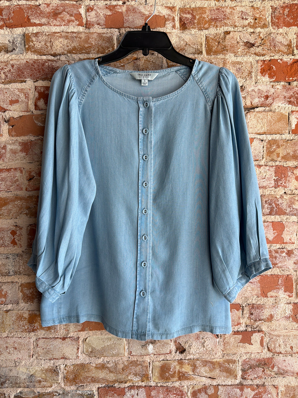 Tru Luxe Button Up Denim Top