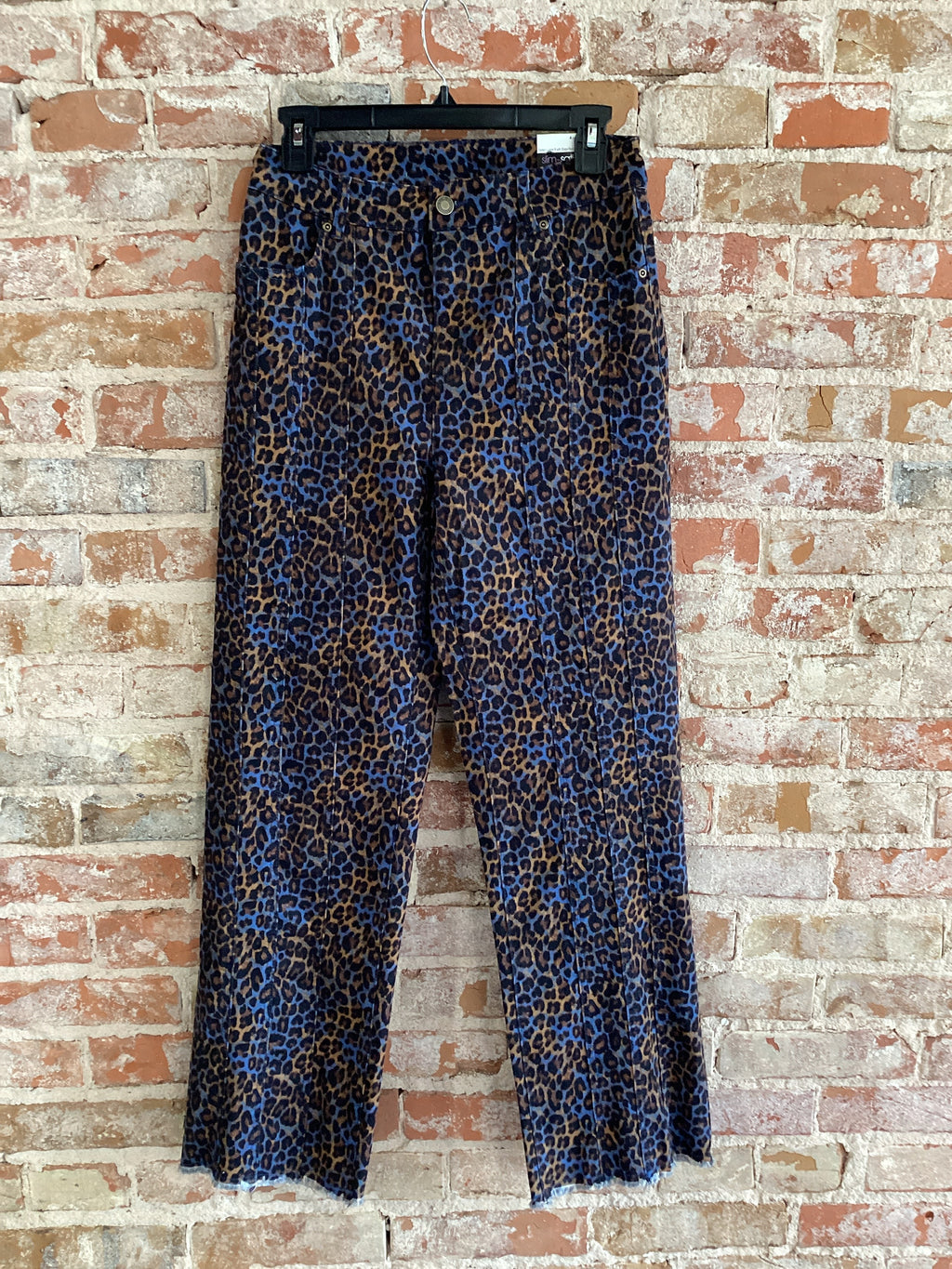 Multiples Woven Zip and Botton Seamed Flare Jean