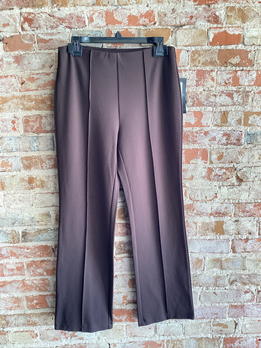 Multiples Knit Elastic Flare Leg Pant