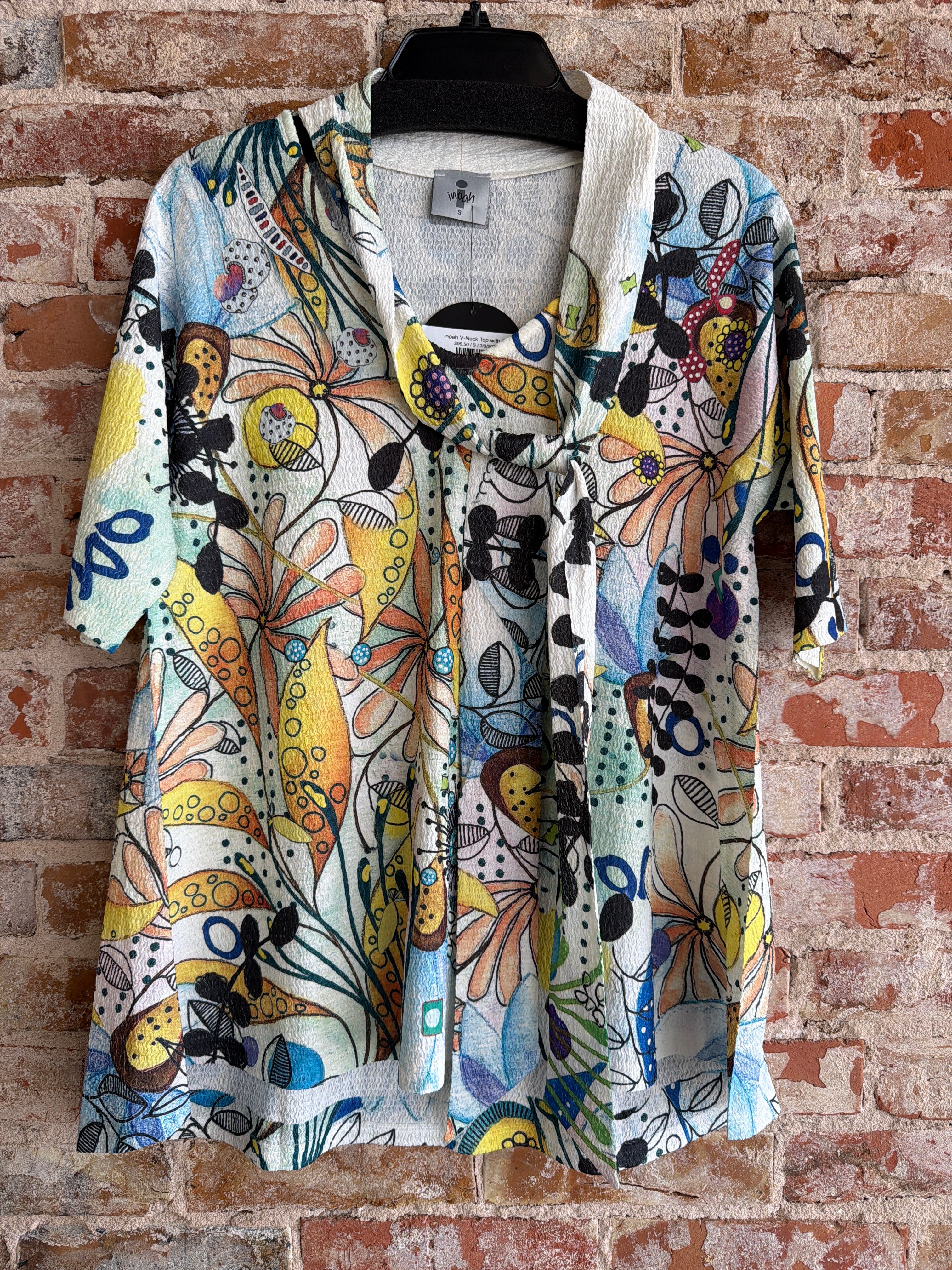 Inoah V-Neck Top with Tie