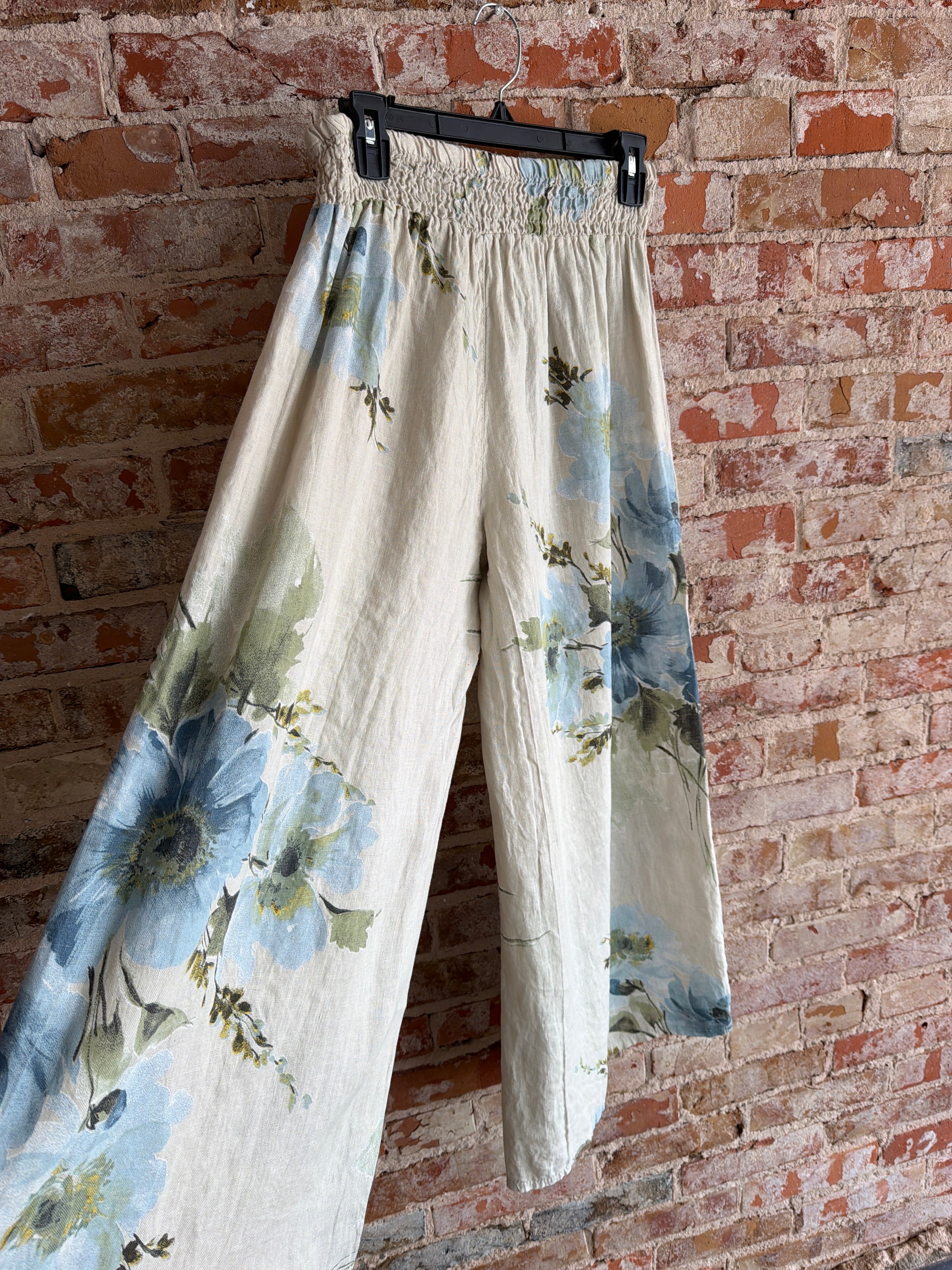 Tempo Paris Blue/Beig Smocked pant