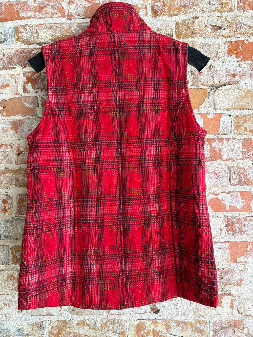 Ethyl Red Plaid Vest