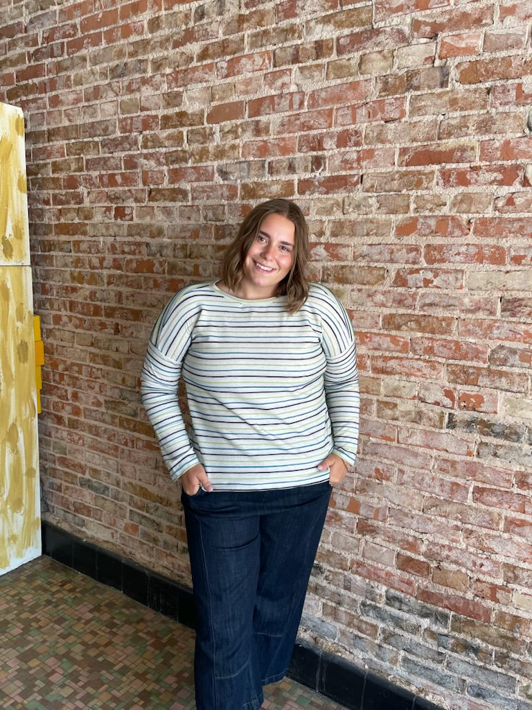 A La Carte Stripe Long Sleeve Knit Top