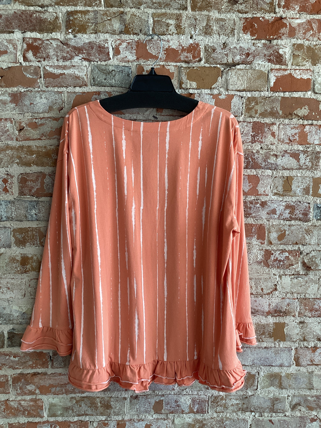 Inspired Ruffled SLV Stripe Tunic