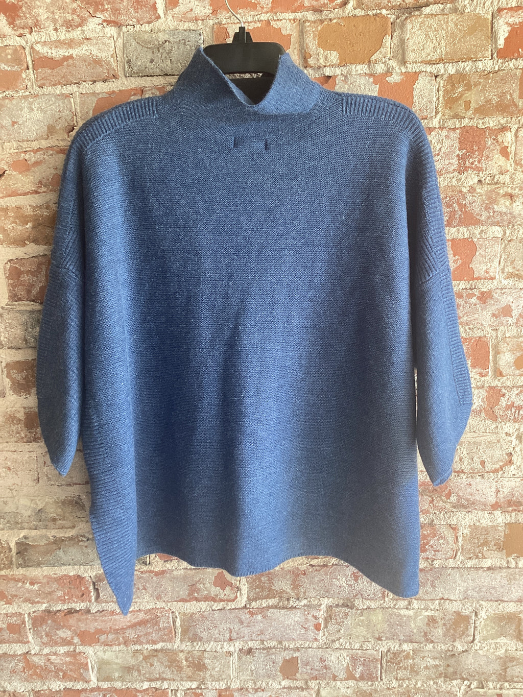 Multiples Knit 3/4 Drop Shoulder Funnel Sweater