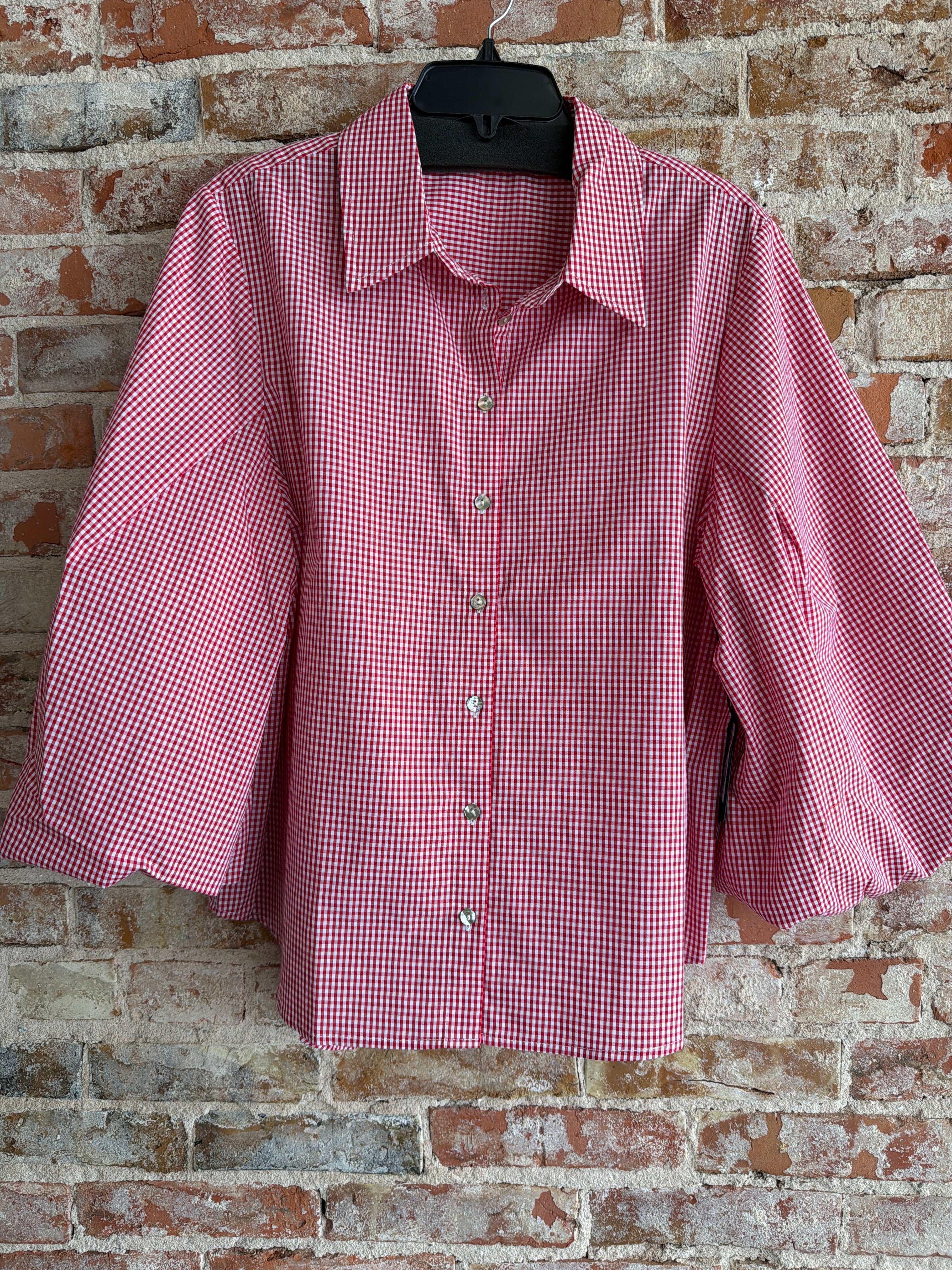 APNY Red/White Check Blouse