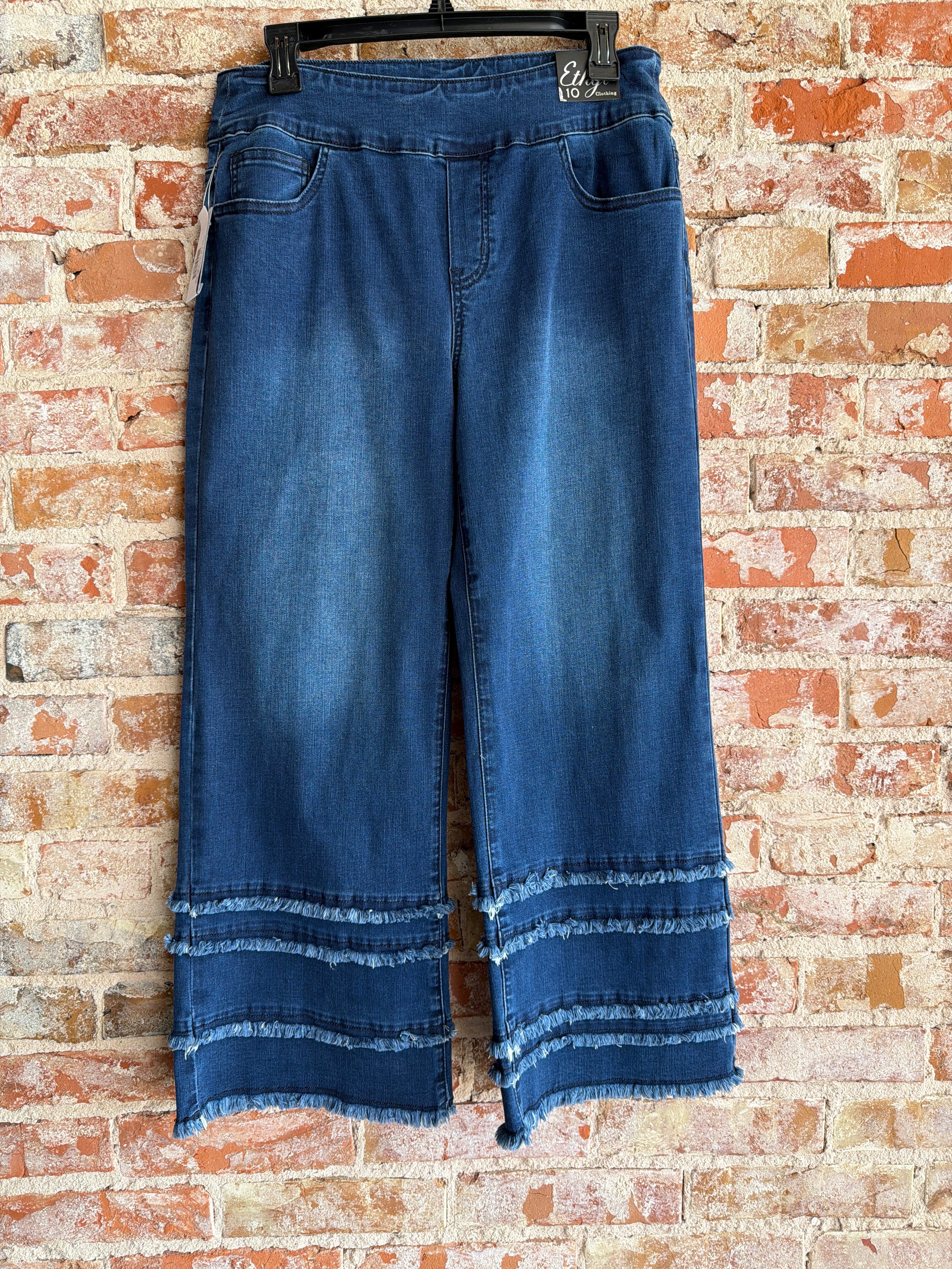 Ethyl Pull on Fringe Jean
