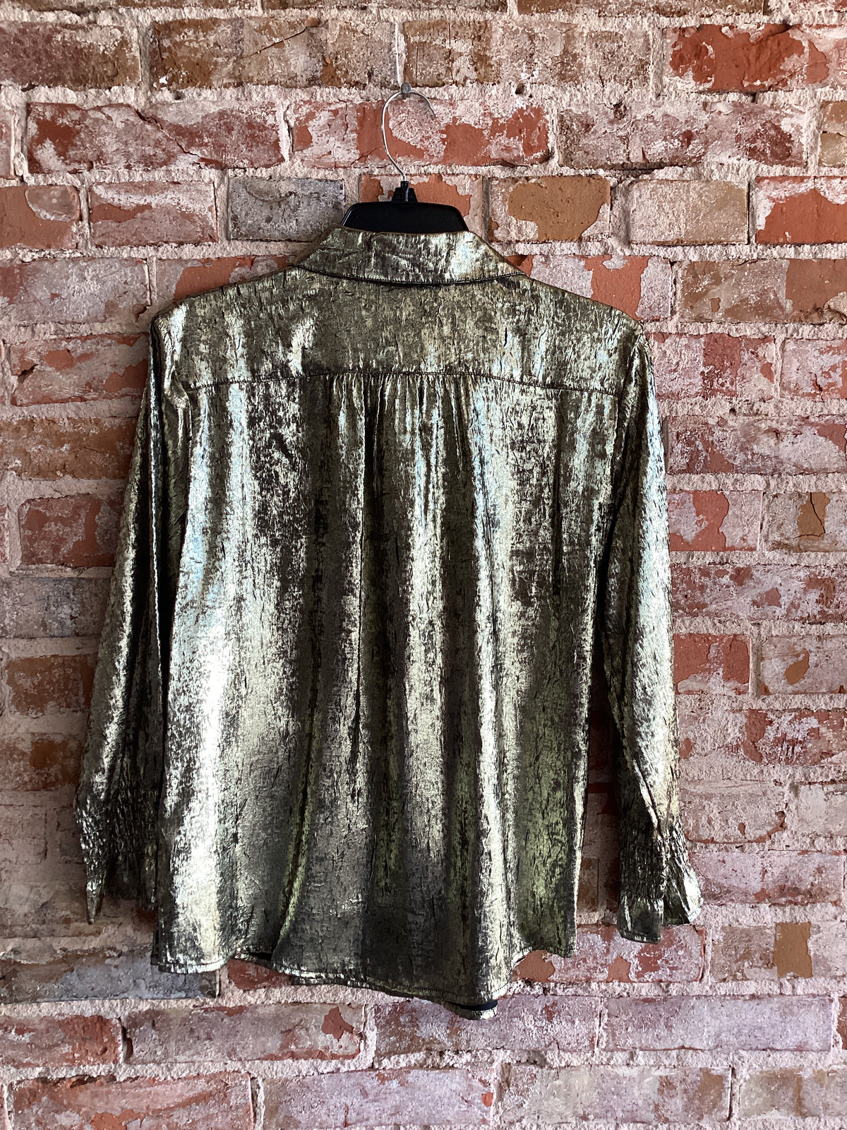 Ali Miles Metallic Gold Button Up