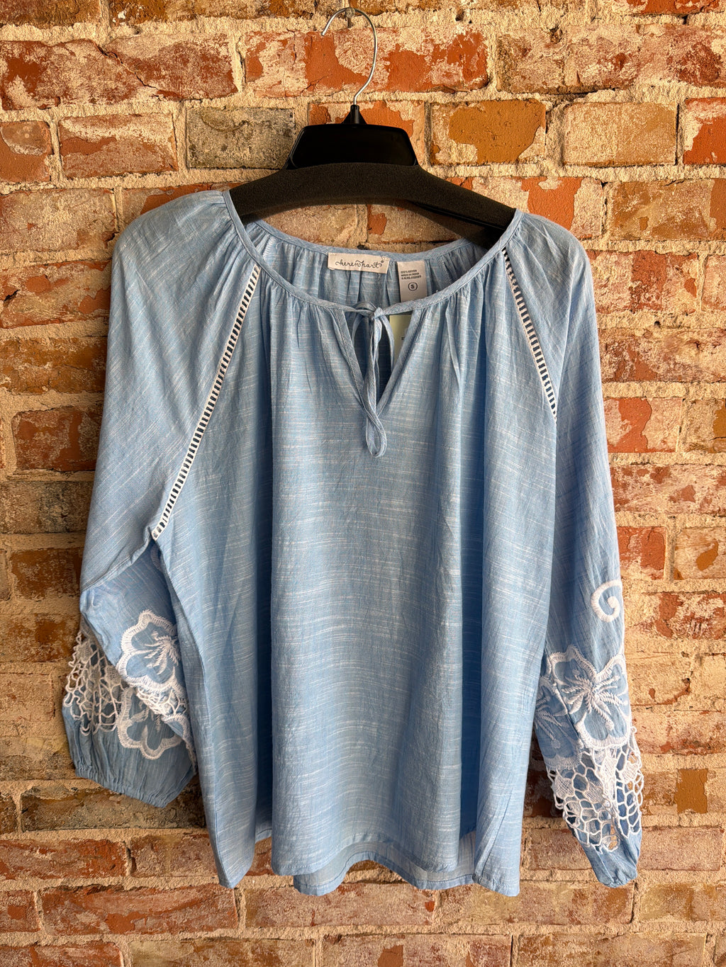 Keren Hart Blue Embroidered Top