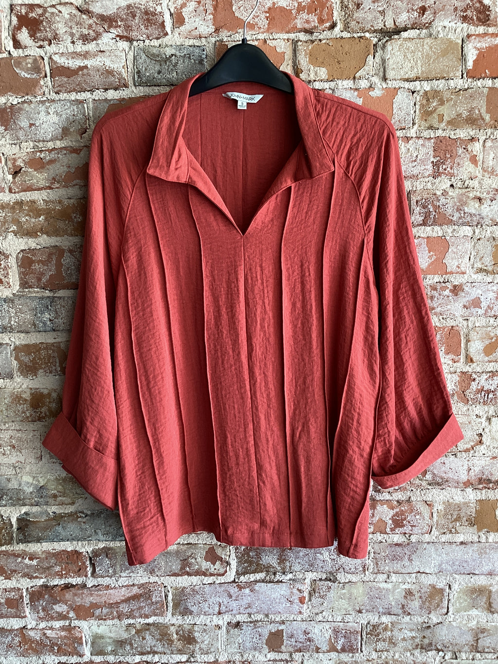 John Mark Woven 3/4 Sleeve Popover