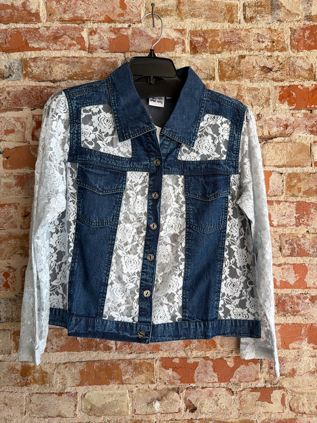 Parsley And Sage Collared Lace Jacket