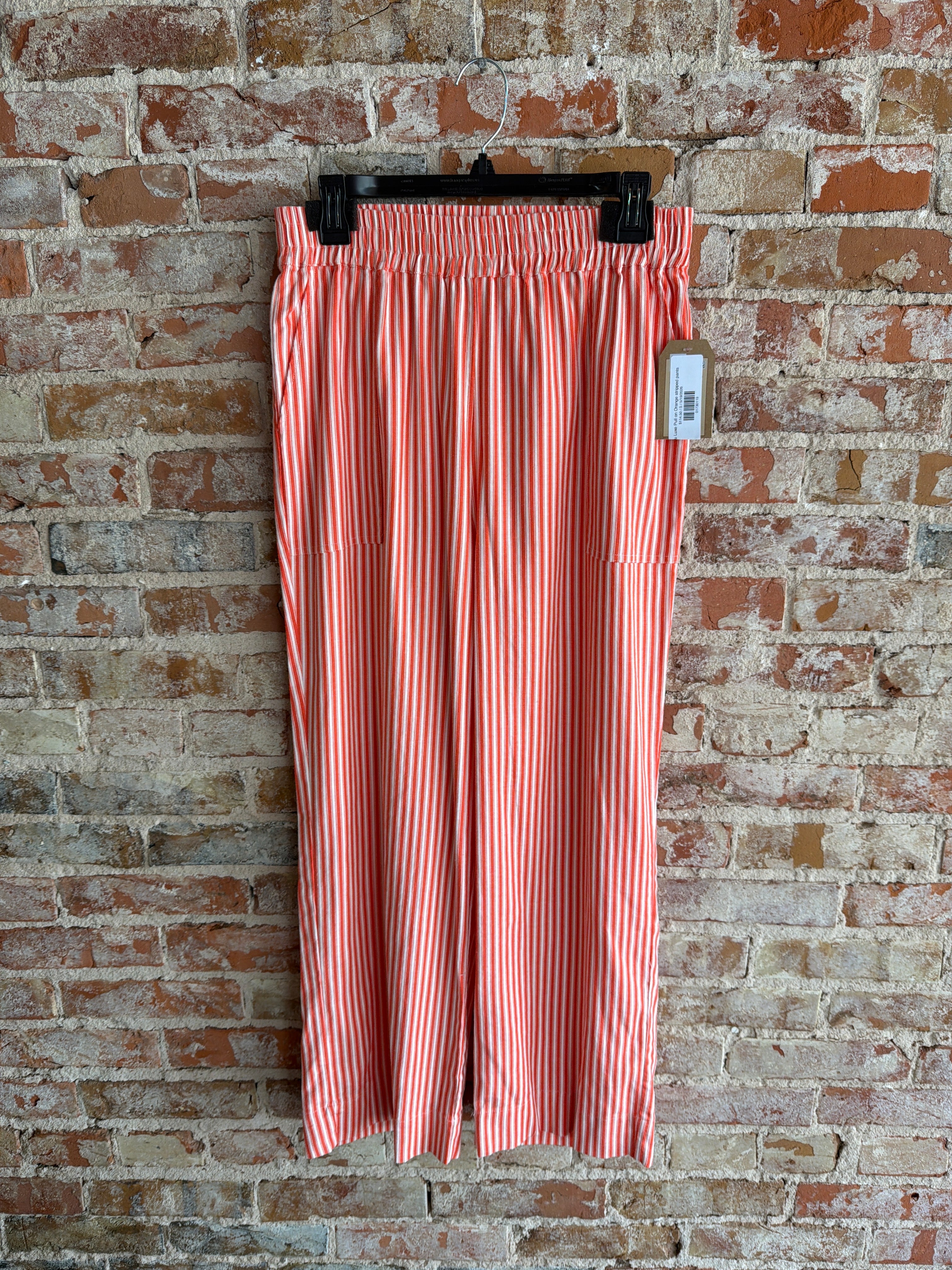 Tru Luxe Pull on Orange stripped pants